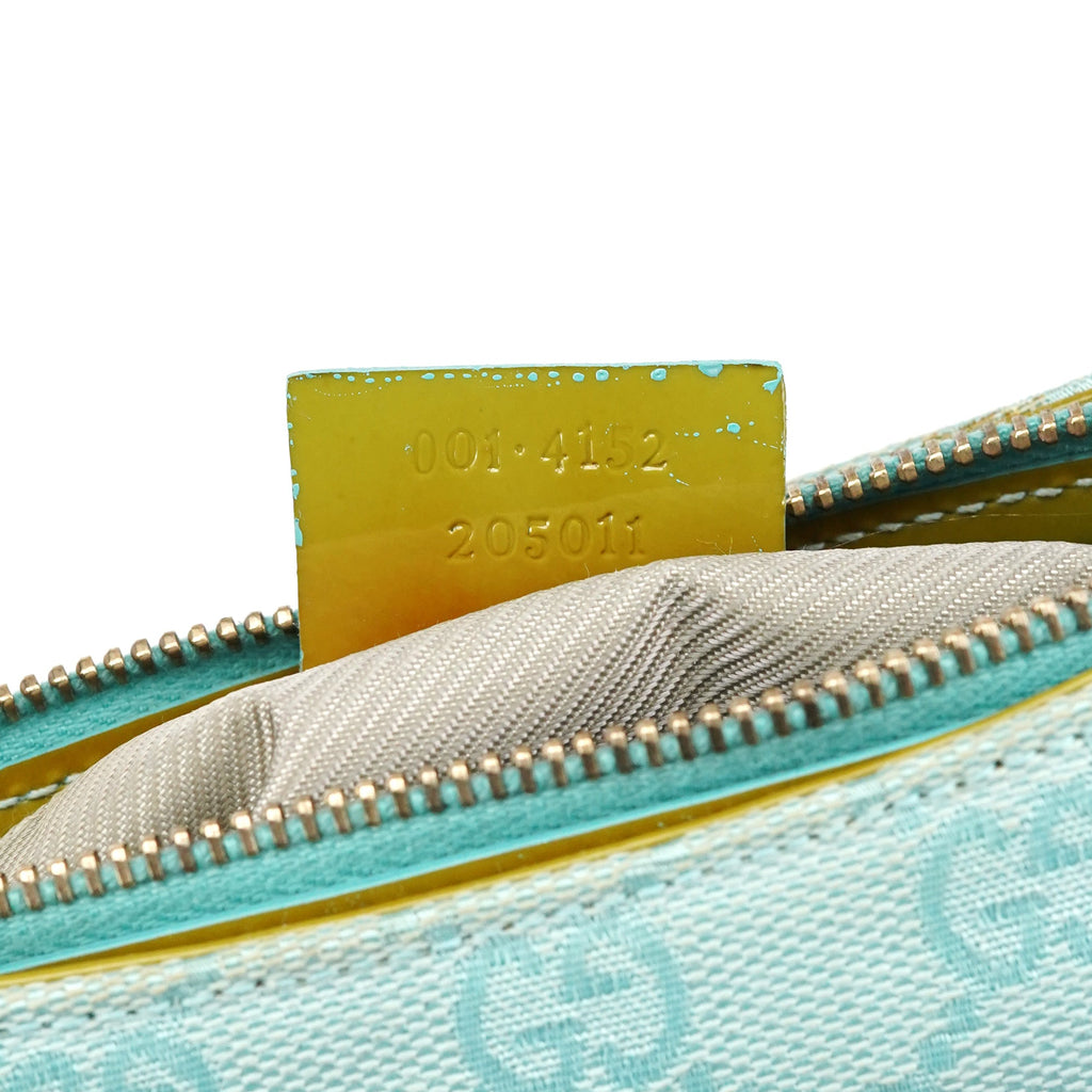 Light Blue GG Patent Leather Shoulder Bag