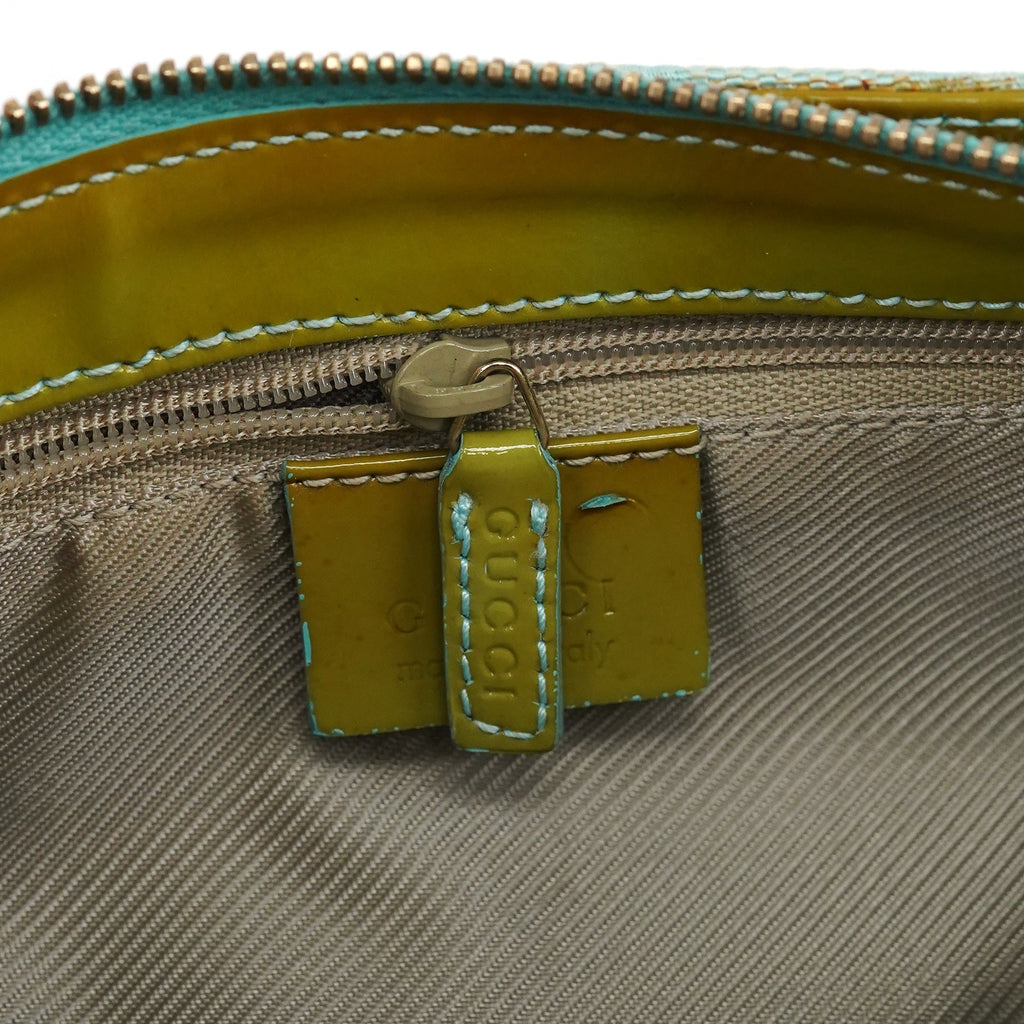 Light Blue GG Patent Leather Shoulder Bag