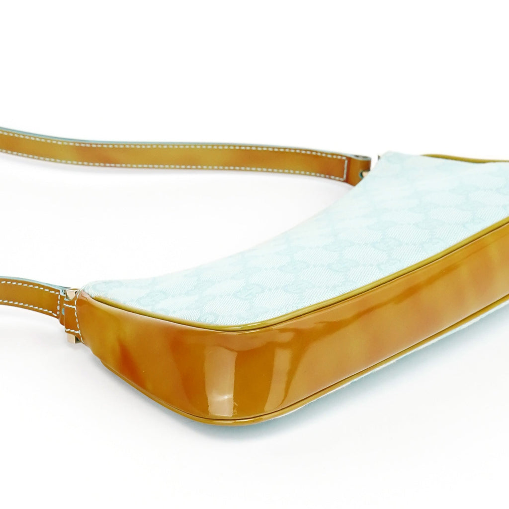 Light Blue GG Patent Leather Shoulder Bag