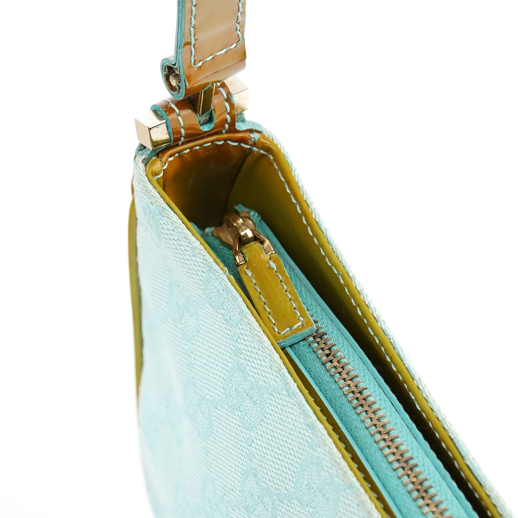 Light Blue GG Patent Leather Shoulder Bag