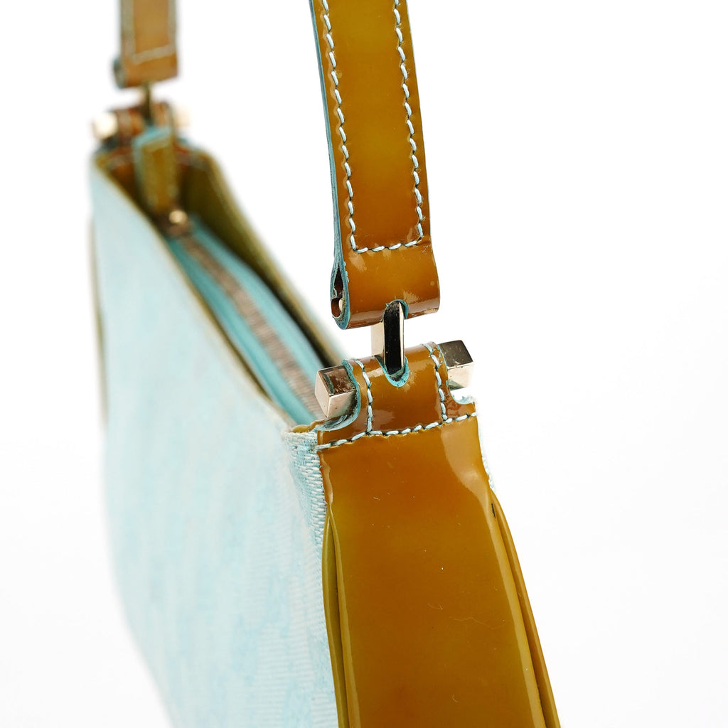 Light Blue GG Patent Leather Shoulder Bag