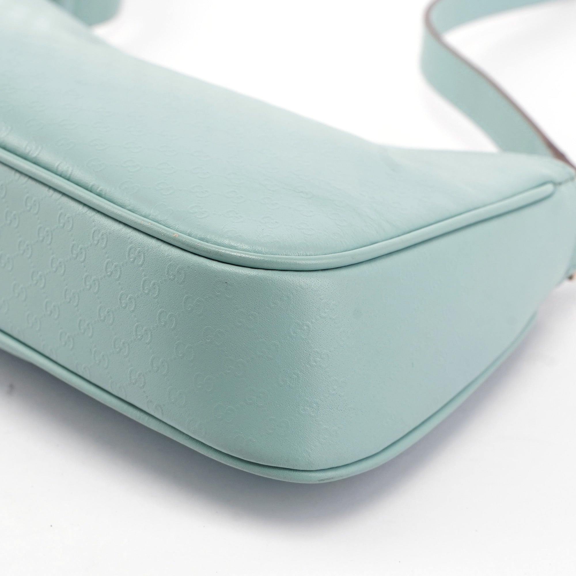 Light Blue Micro GG Hobo Shoulder Bag