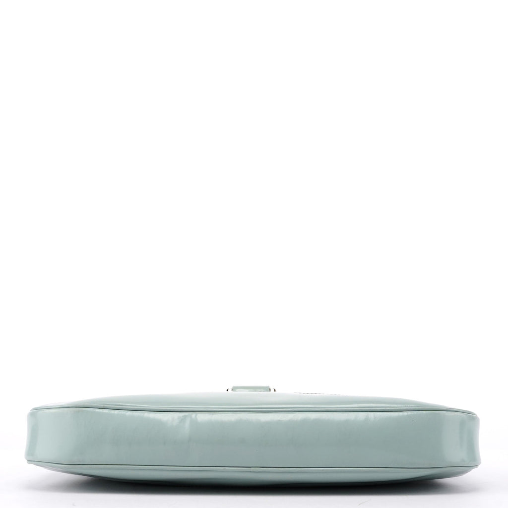 Light Blue Patent Leather Jackie Shoulder Bag