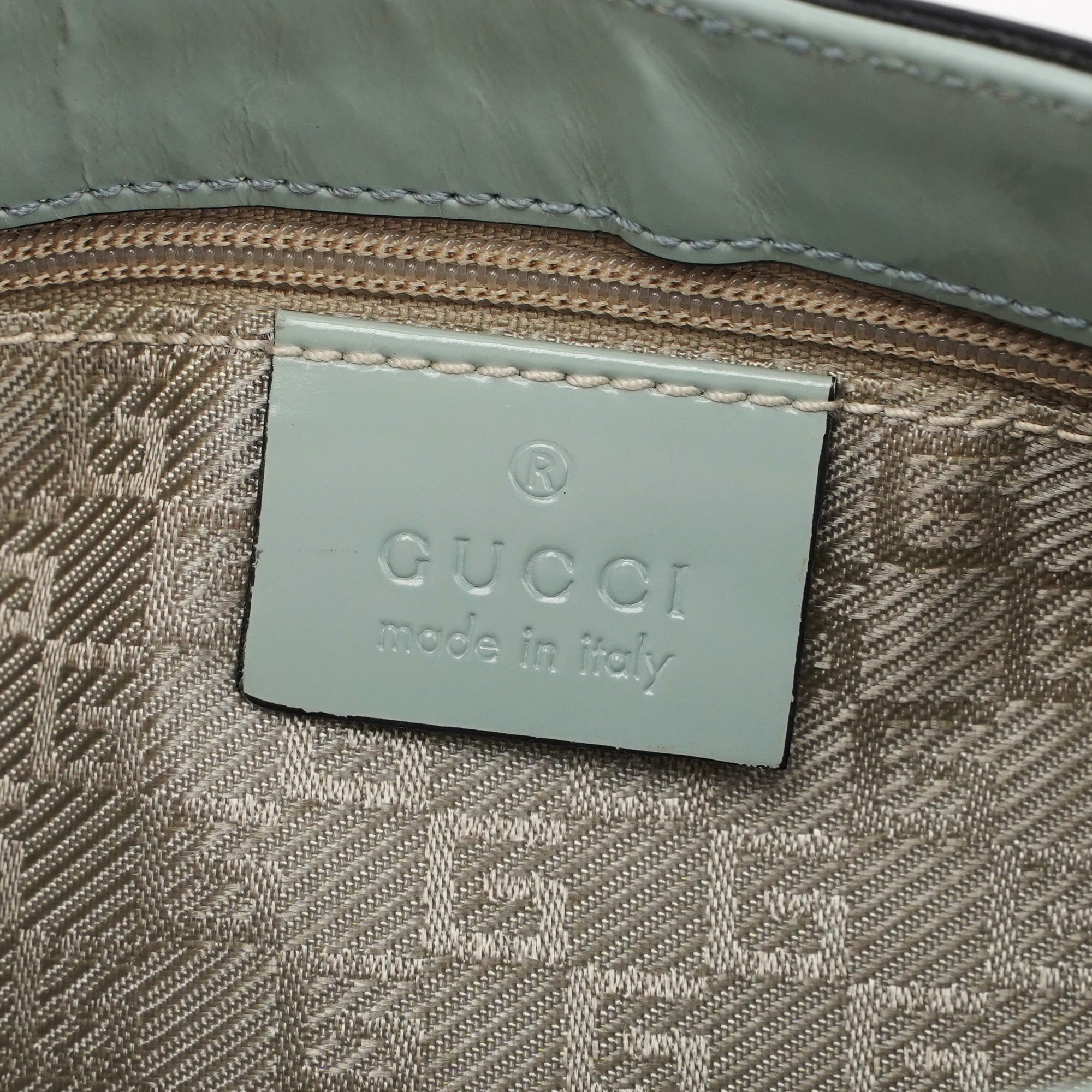 Light Blue Patent Leather Jackie Shoulder Bag