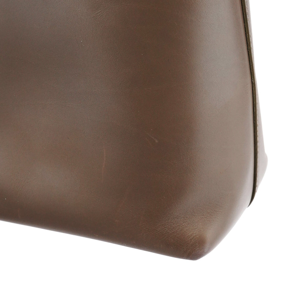 Light Brown Leather Bamboo Shoulder Bag