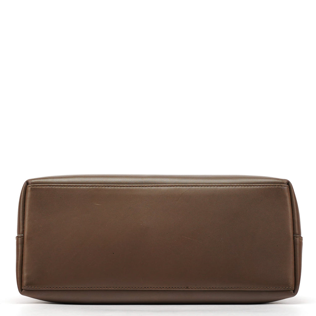 Light Brown Leather Bamboo Shoulder Bag