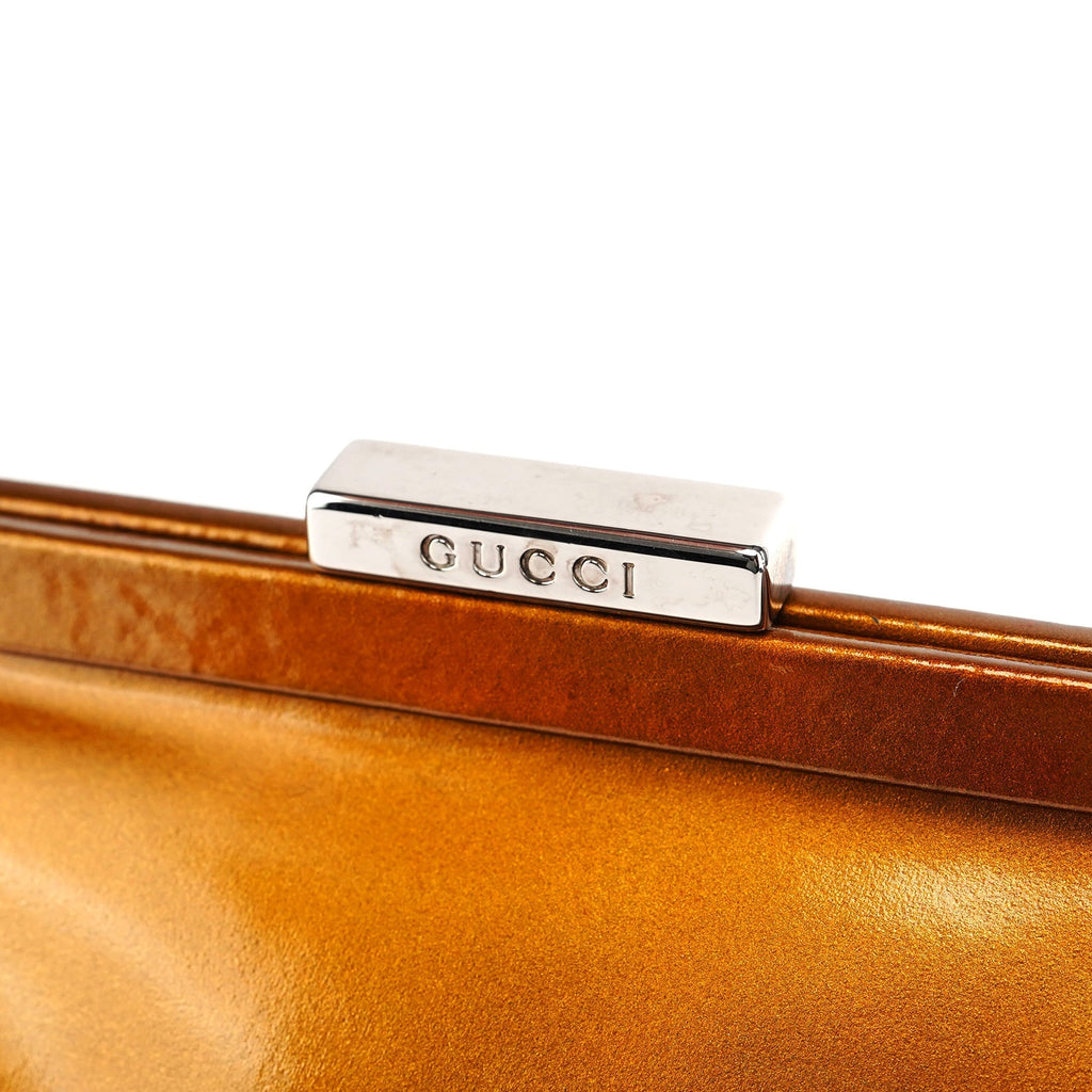 Light Brown Patent Leather Clutch Shoulder Bag