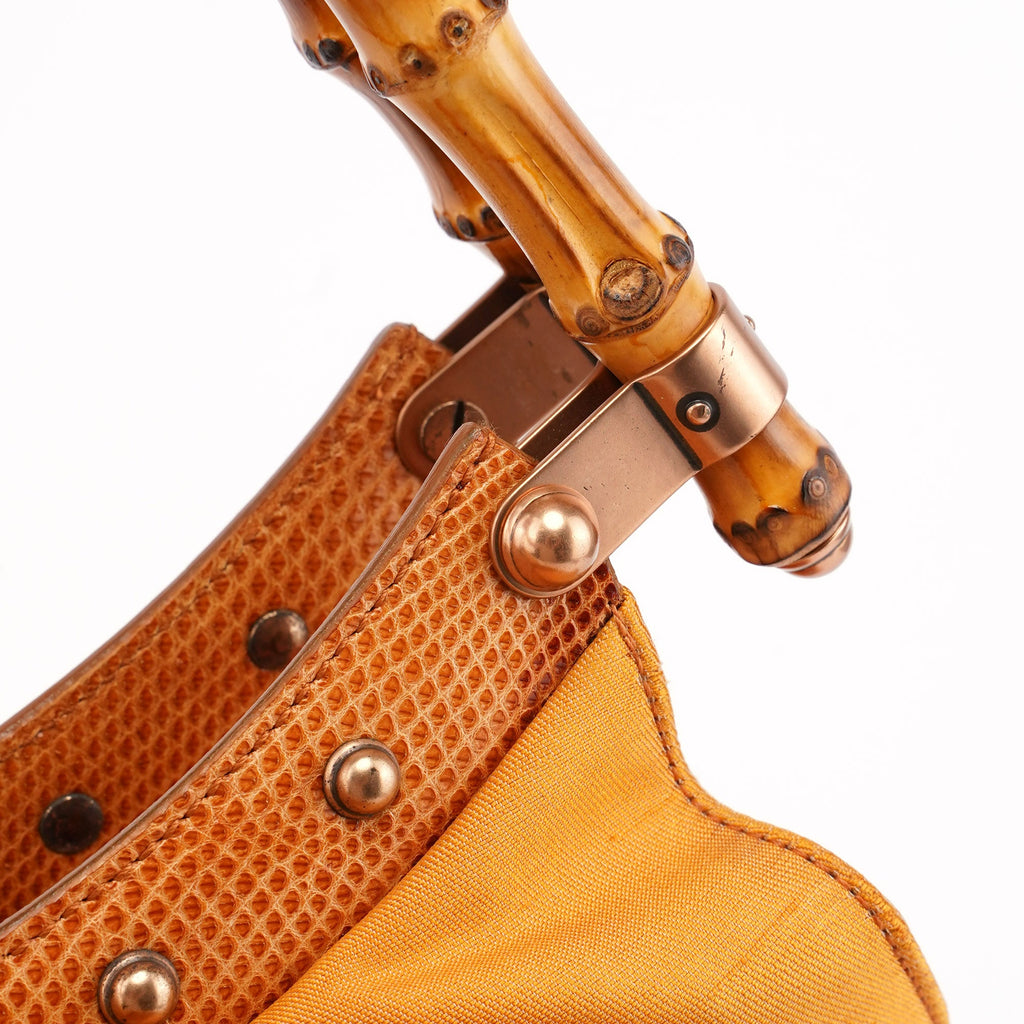 Light Brown Satin Bamboo Shoulder Bag