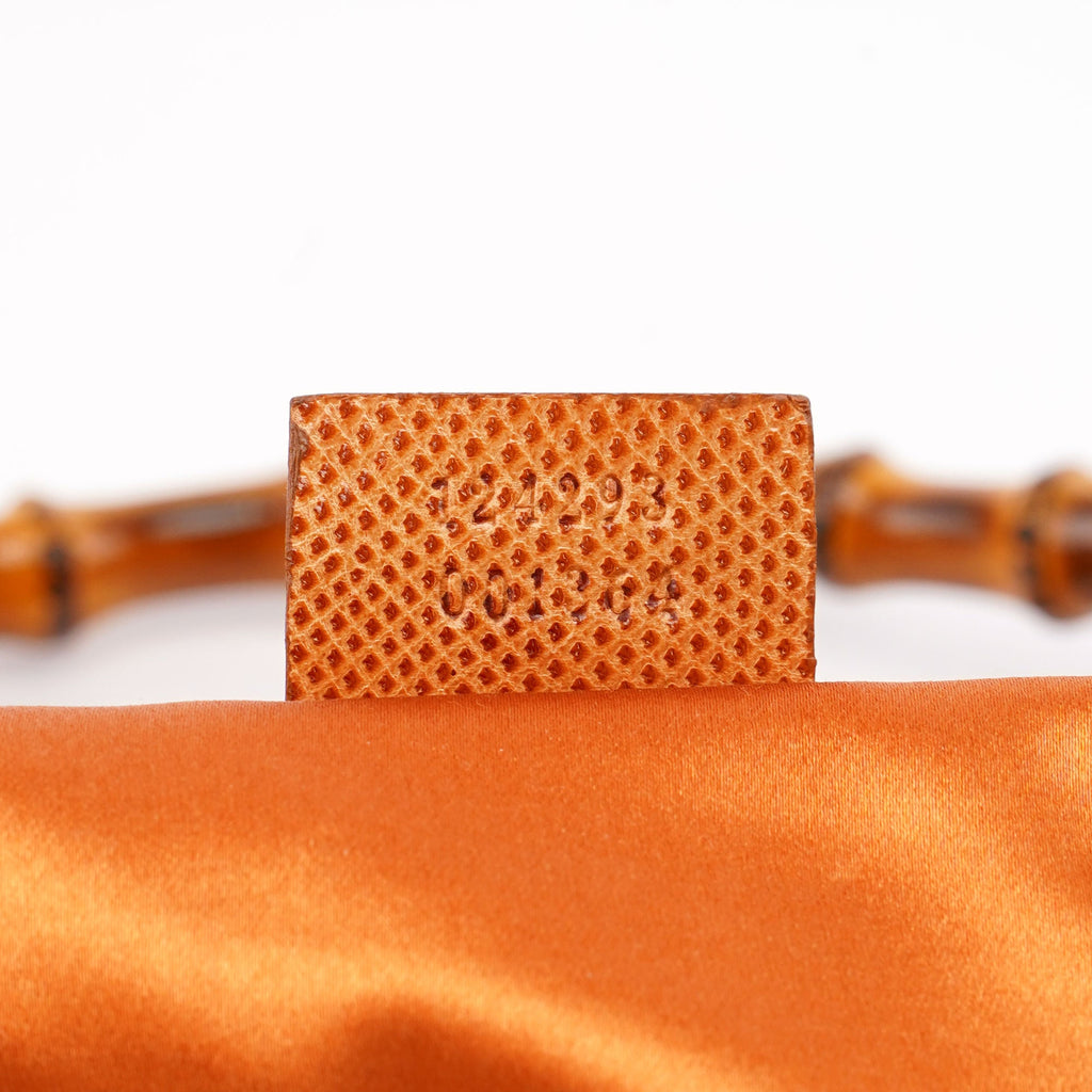 Light Brown Satin Bamboo Shoulder Bag