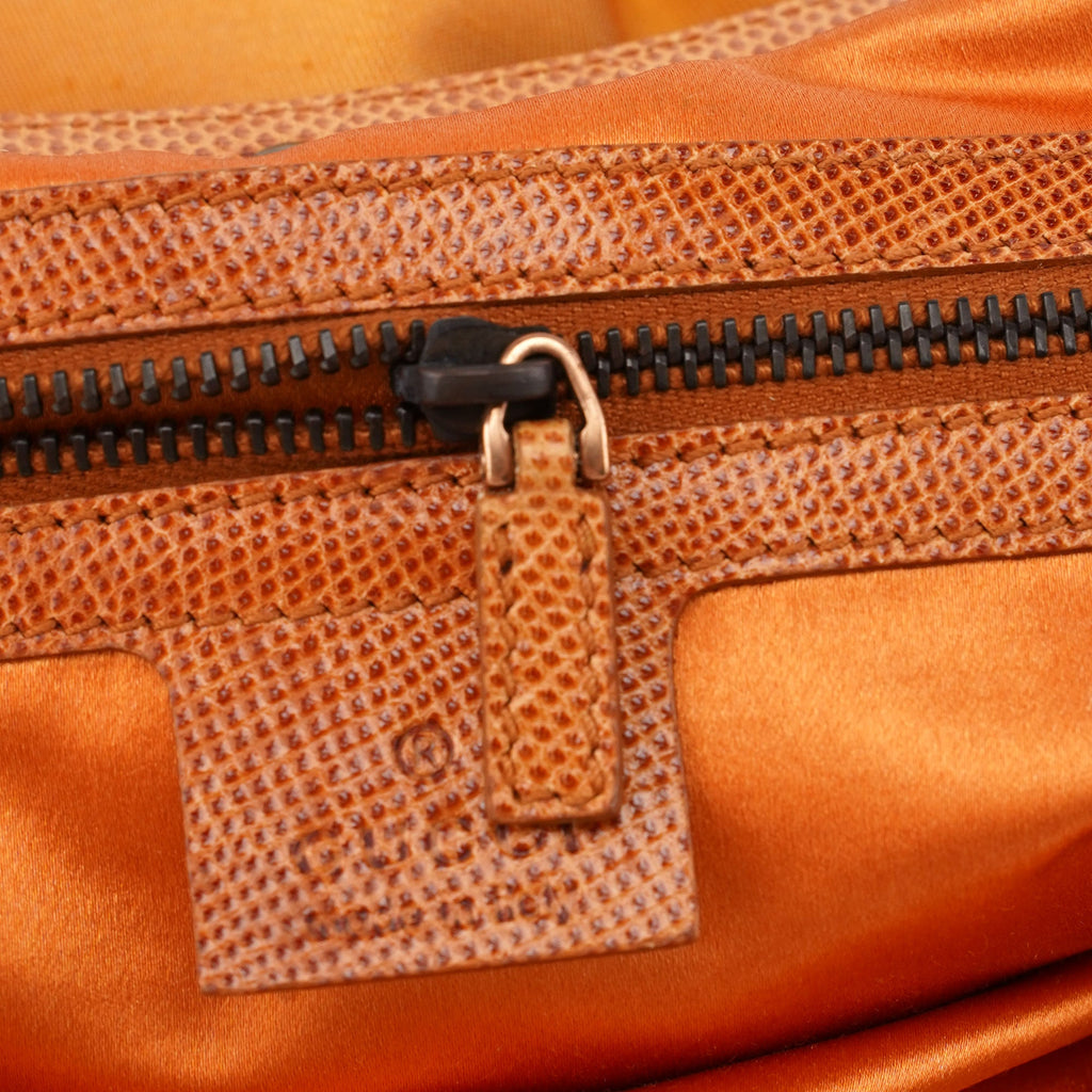 Light Brown Satin Bamboo Shoulder Bag