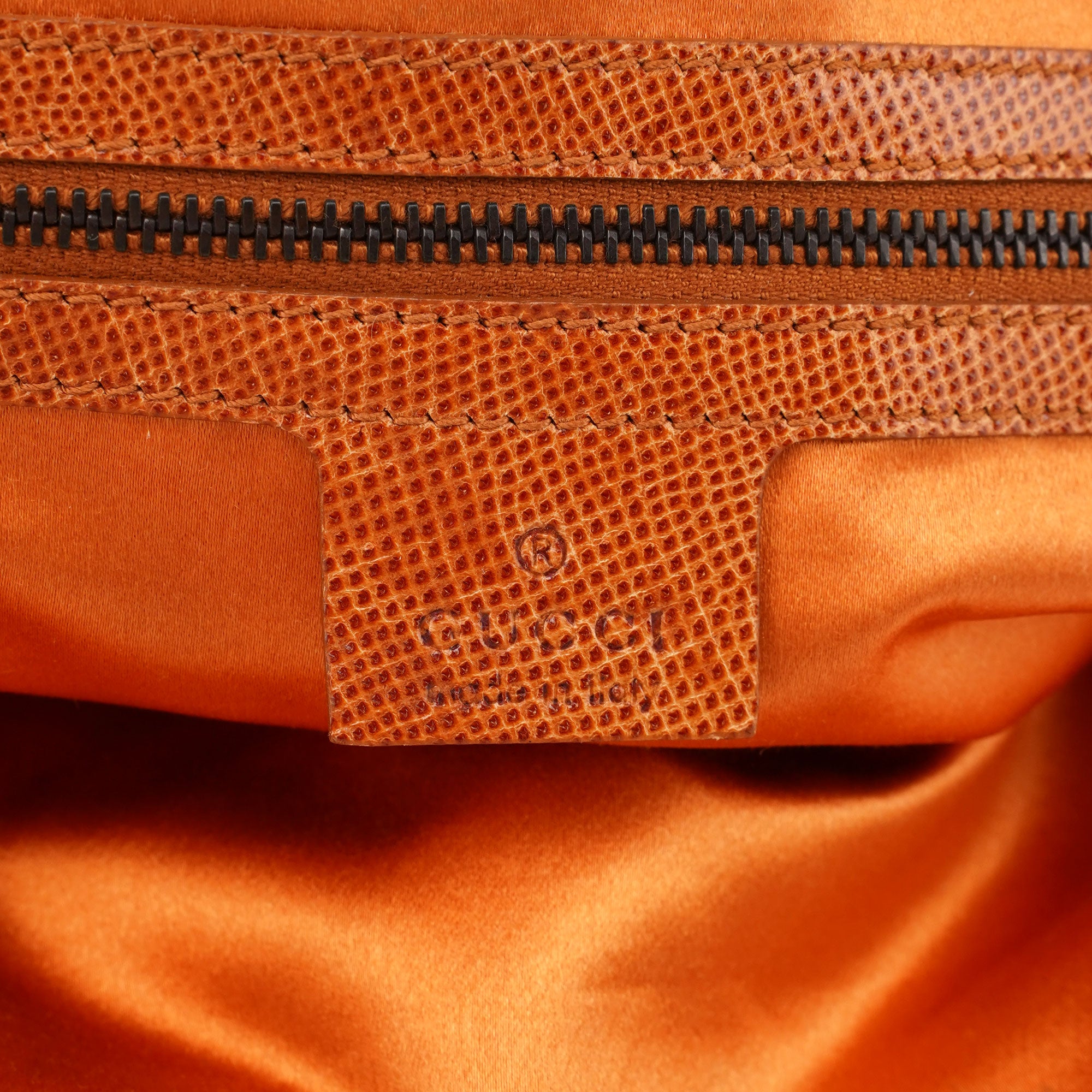 Light Brown Satin Bamboo Shoulder Bag