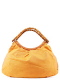 Light Brown Satin Bamboo Shoulder Bag