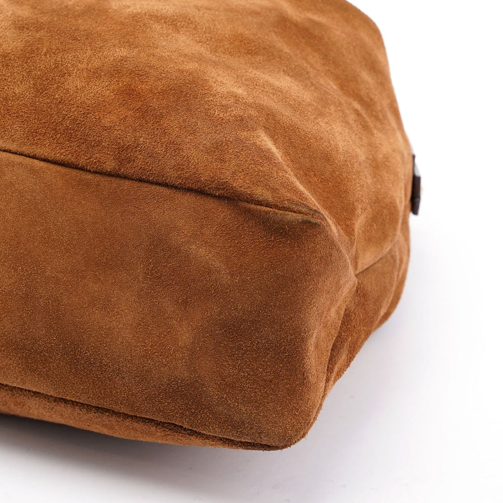 Light Brown Suede Horsebit Hobo