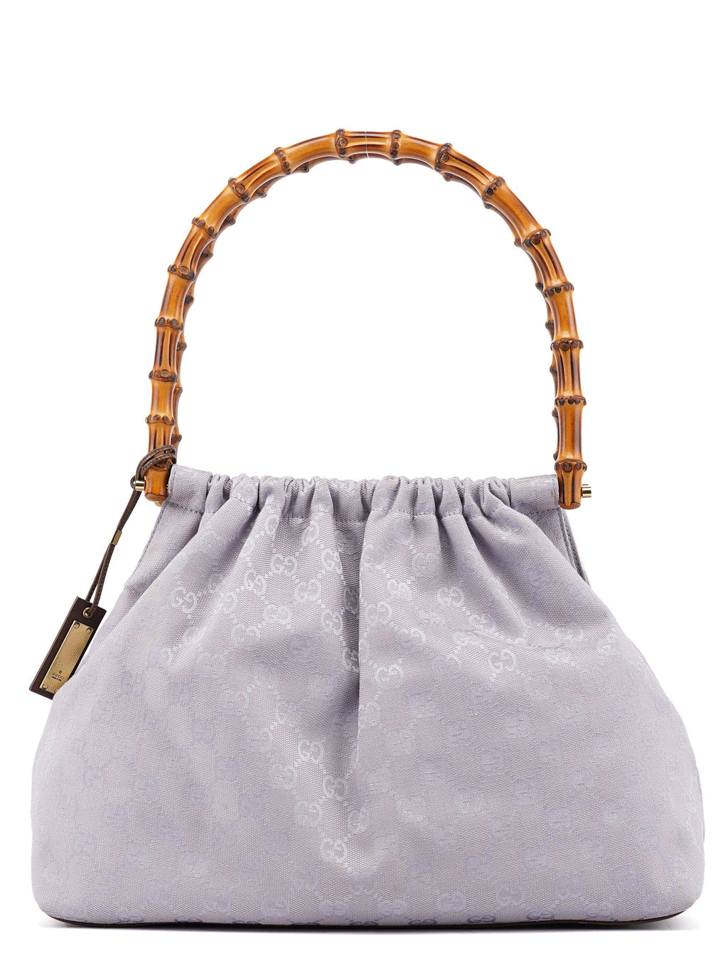 Lilac GG Bamboo Dual Handle Shoulder Bag