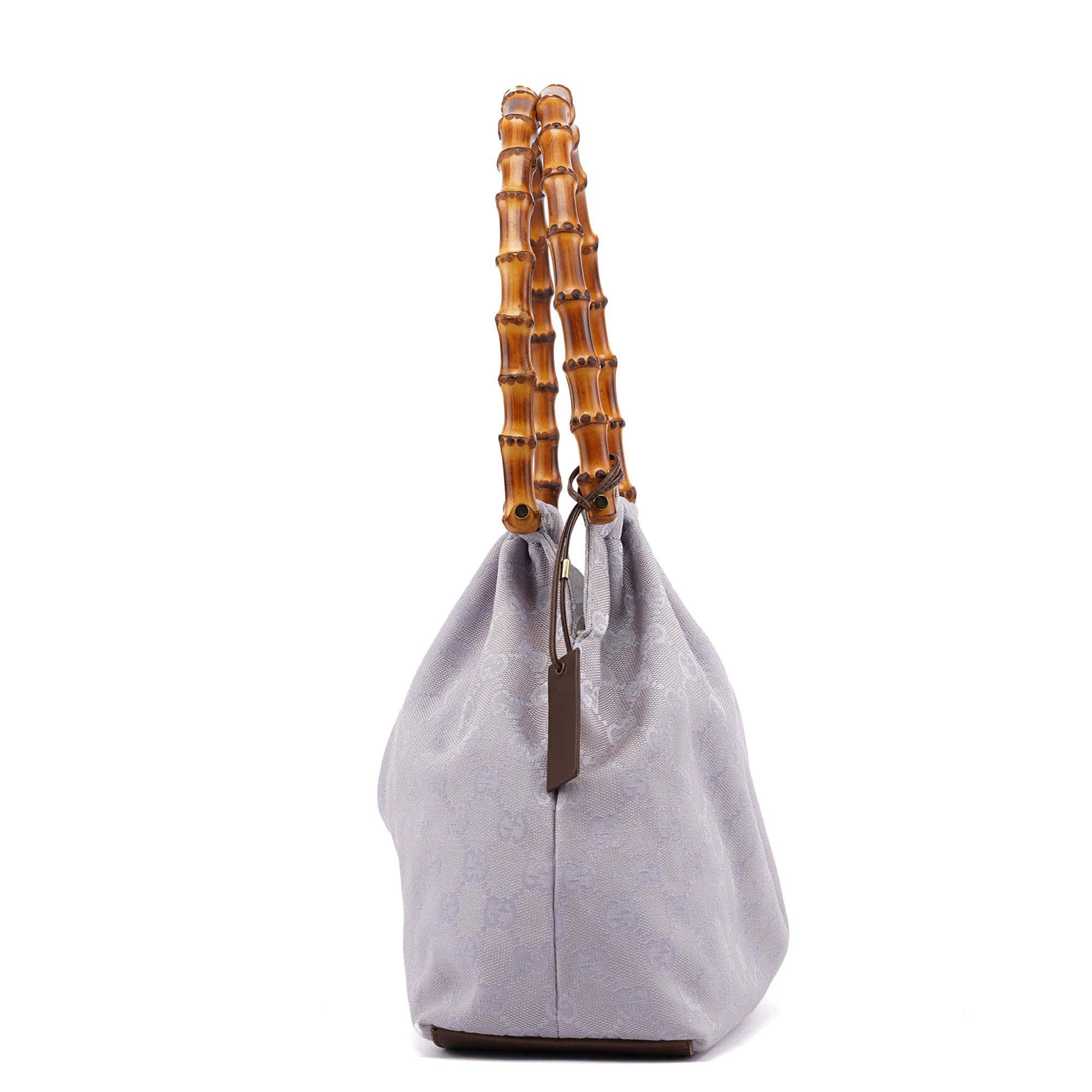 Lilac GG Bamboo Dual Handle Shoulder Bag