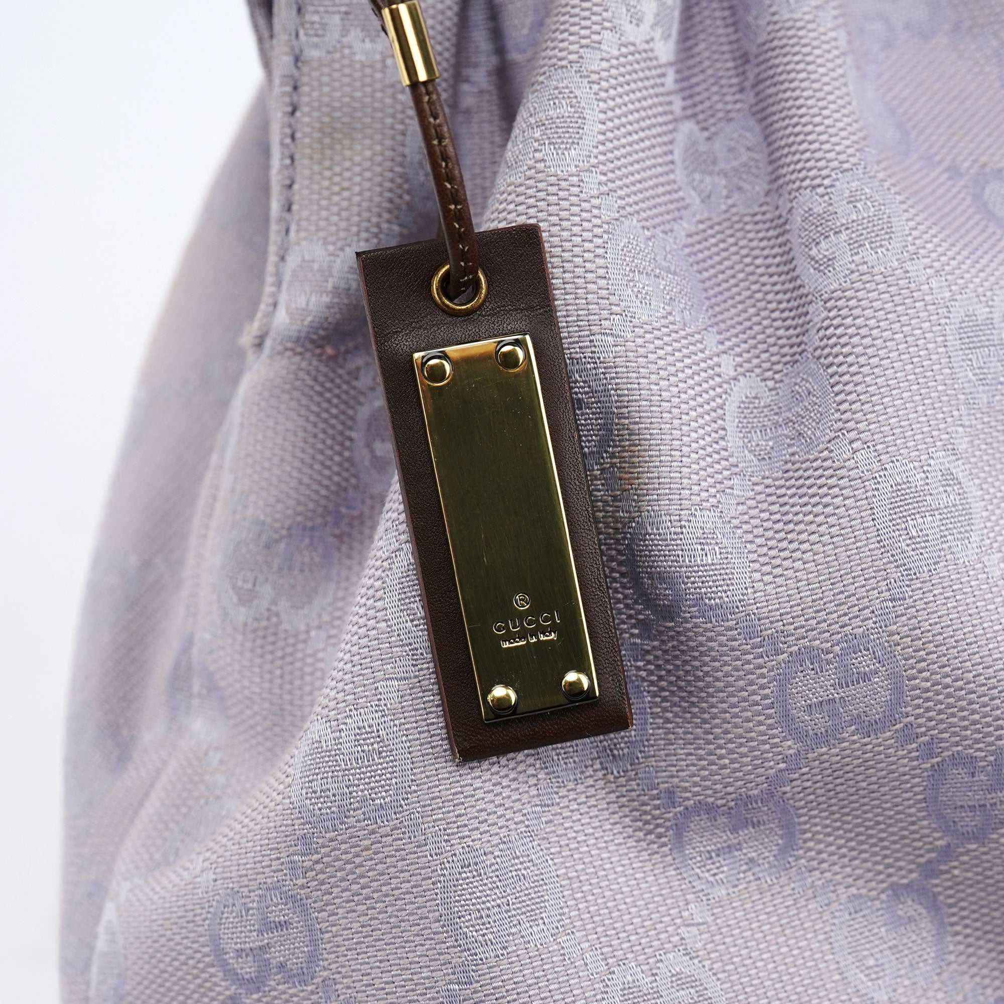 Lilac GG Bamboo Dual Handle Shoulder Bag