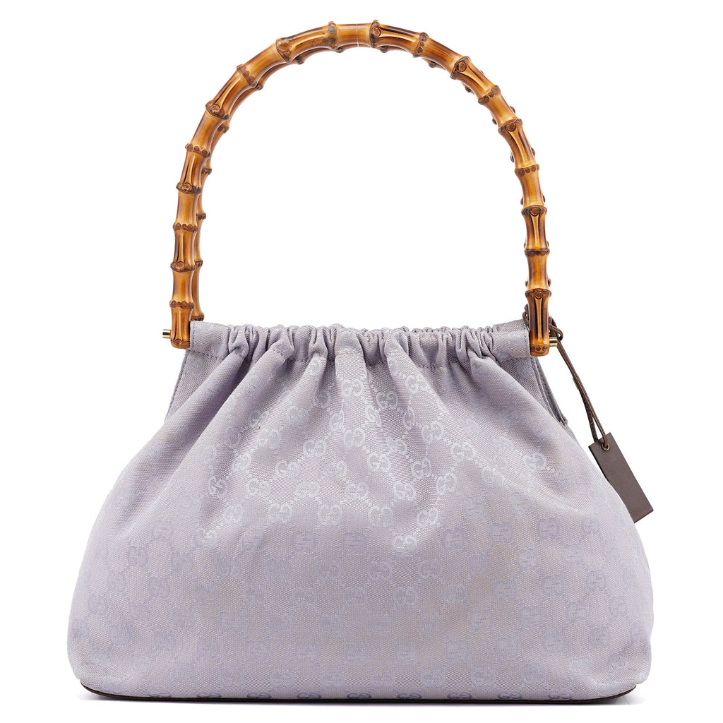 Lilac GG Bamboo Dual Handle Shoulder Bag