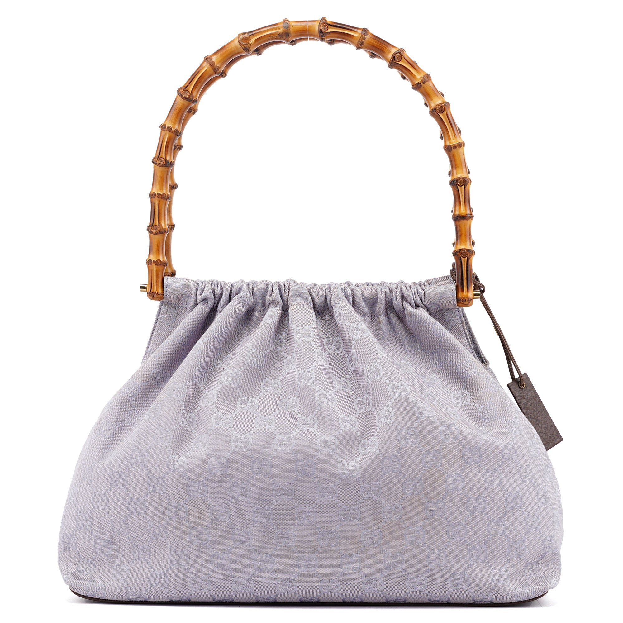 Lilac GG Bamboo Dual Handle Shoulder Bag