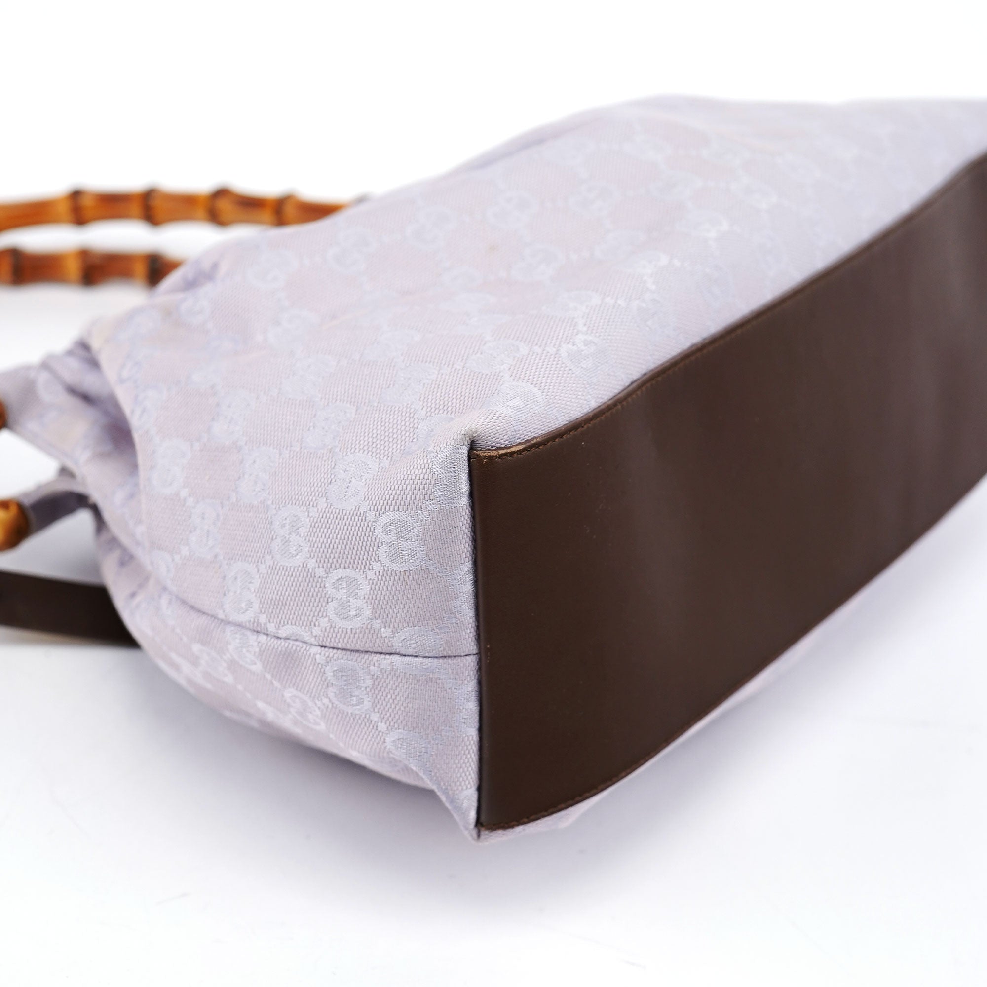 Lilac GG Bamboo Dual Handle Shoulder Bag