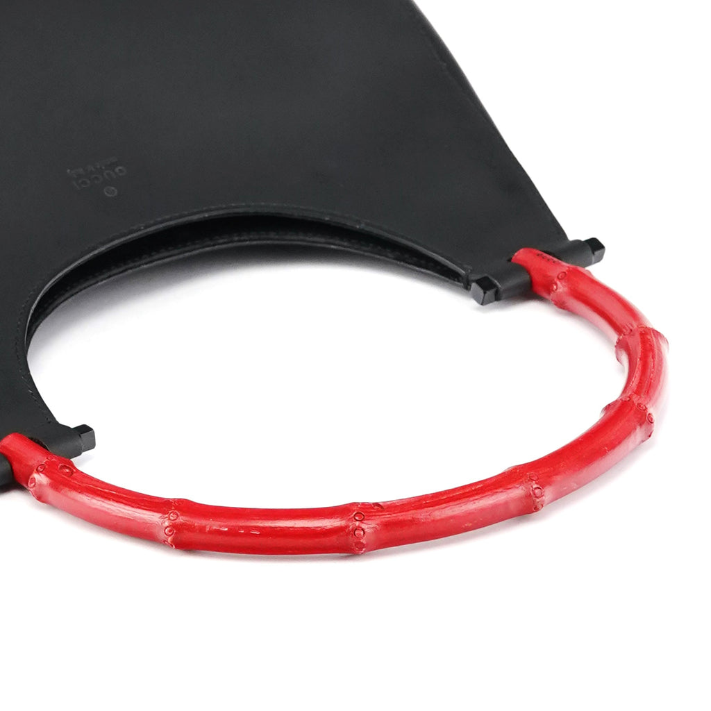 Matte Black Red Bamboo Shoulder Bag