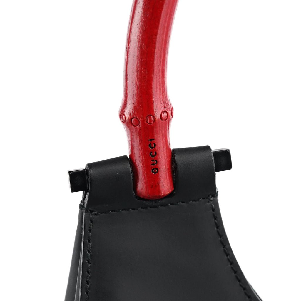 Matte Black Red Bamboo Shoulder Bag