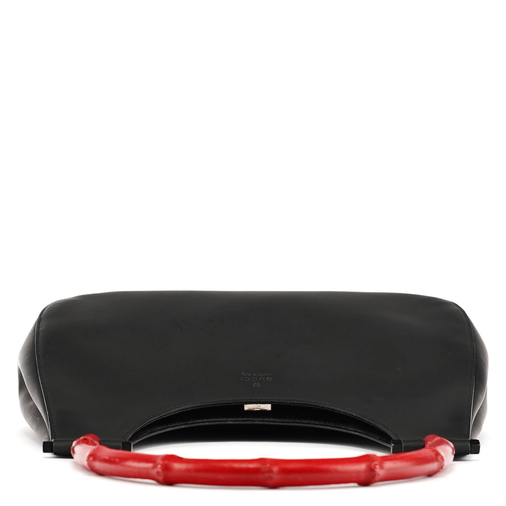 Matte Black Red Bamboo Shoulder Bag