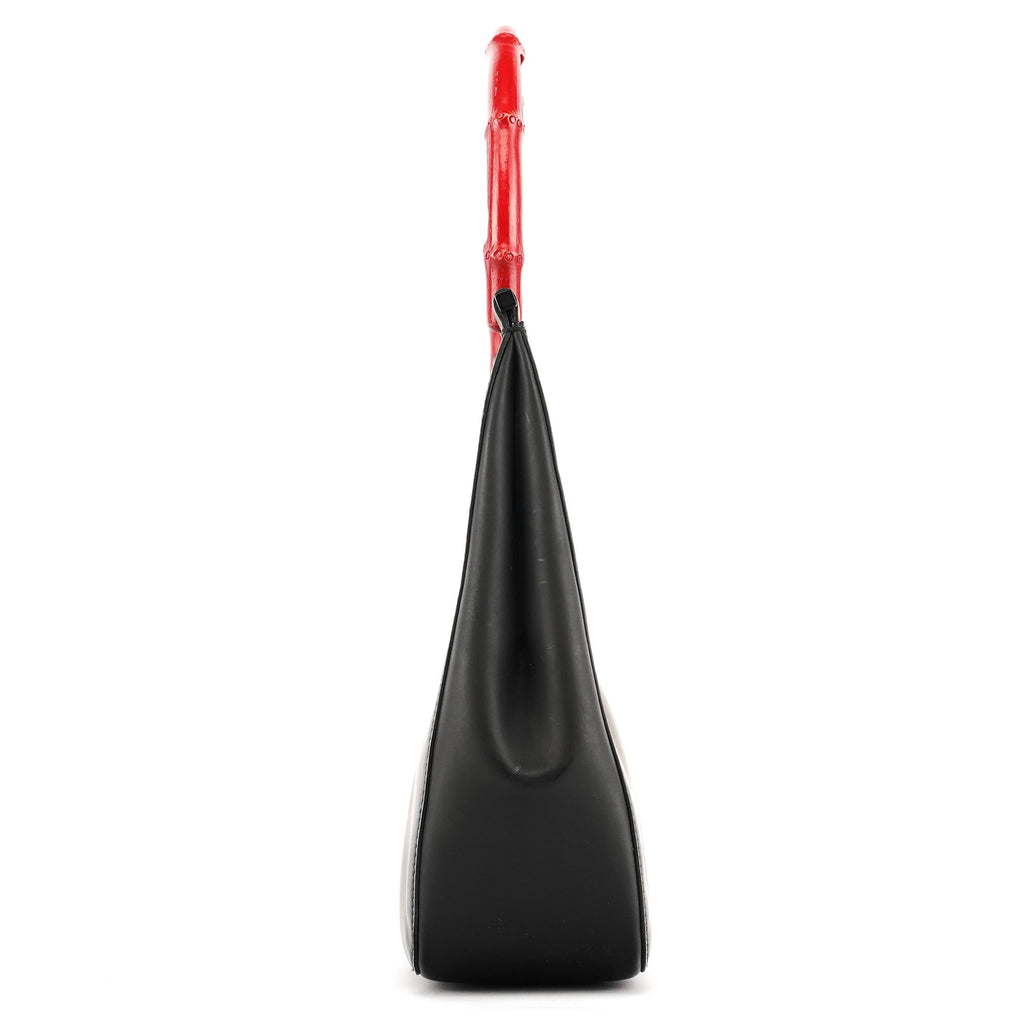 Matte Black Red Bamboo Shoulder Bag