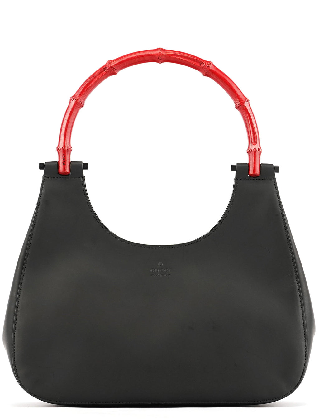 Matte Black Red Bamboo Shoulder Bag