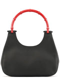 Matte Black Red Bamboo Shoulder Bag
