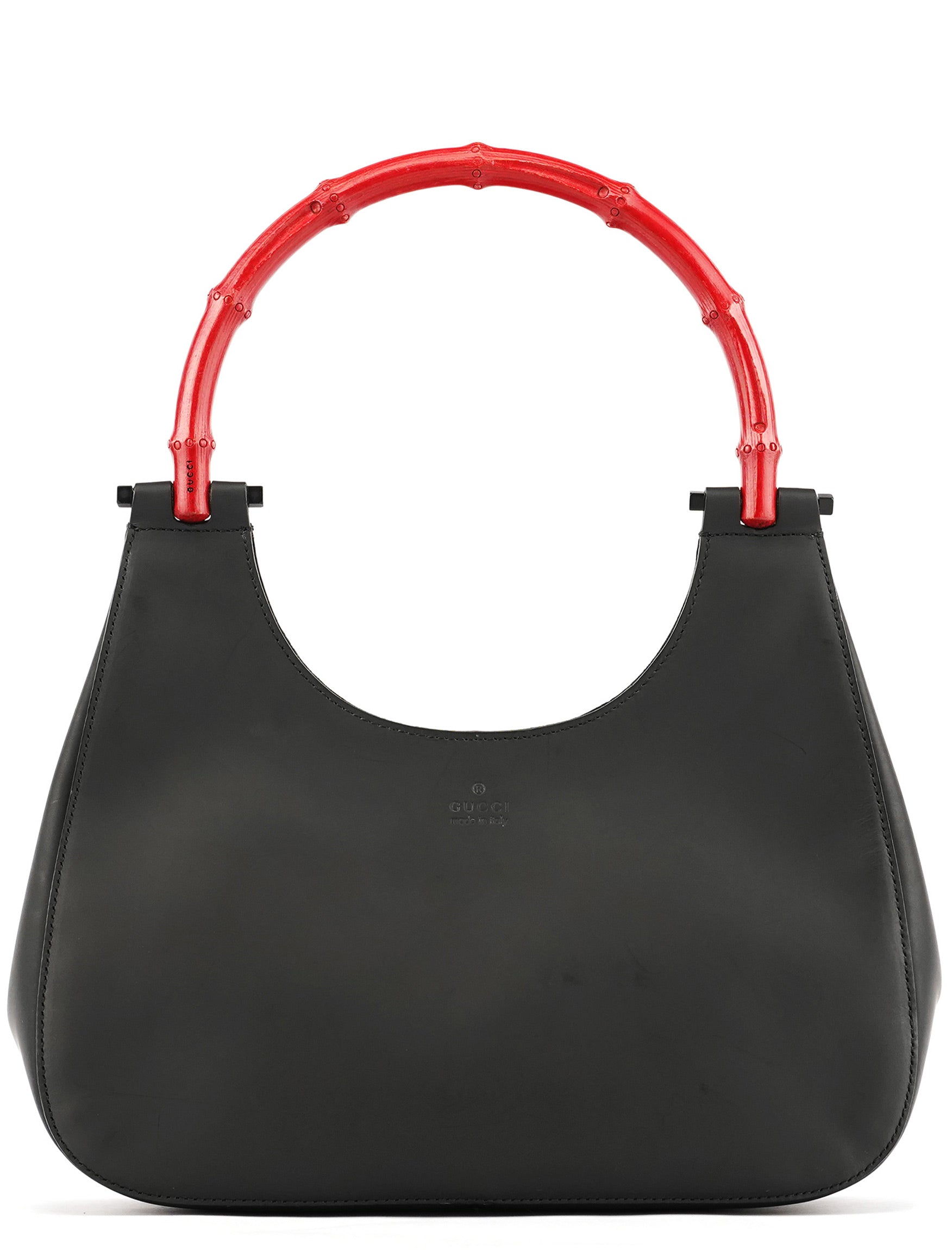 Matte Black Red Bamboo Shoulder Bag