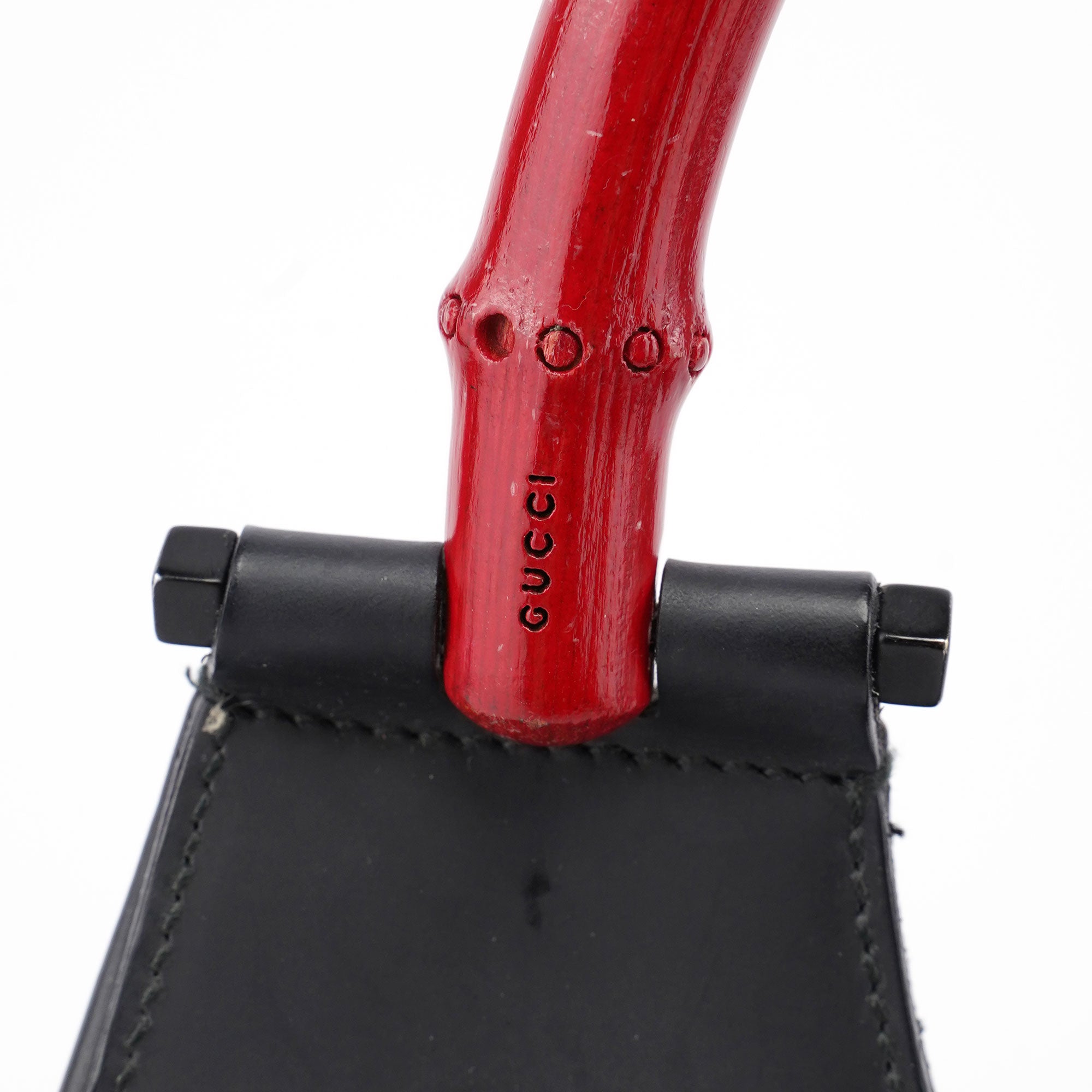 Matte Black Red Bamboo Shoulder Bag