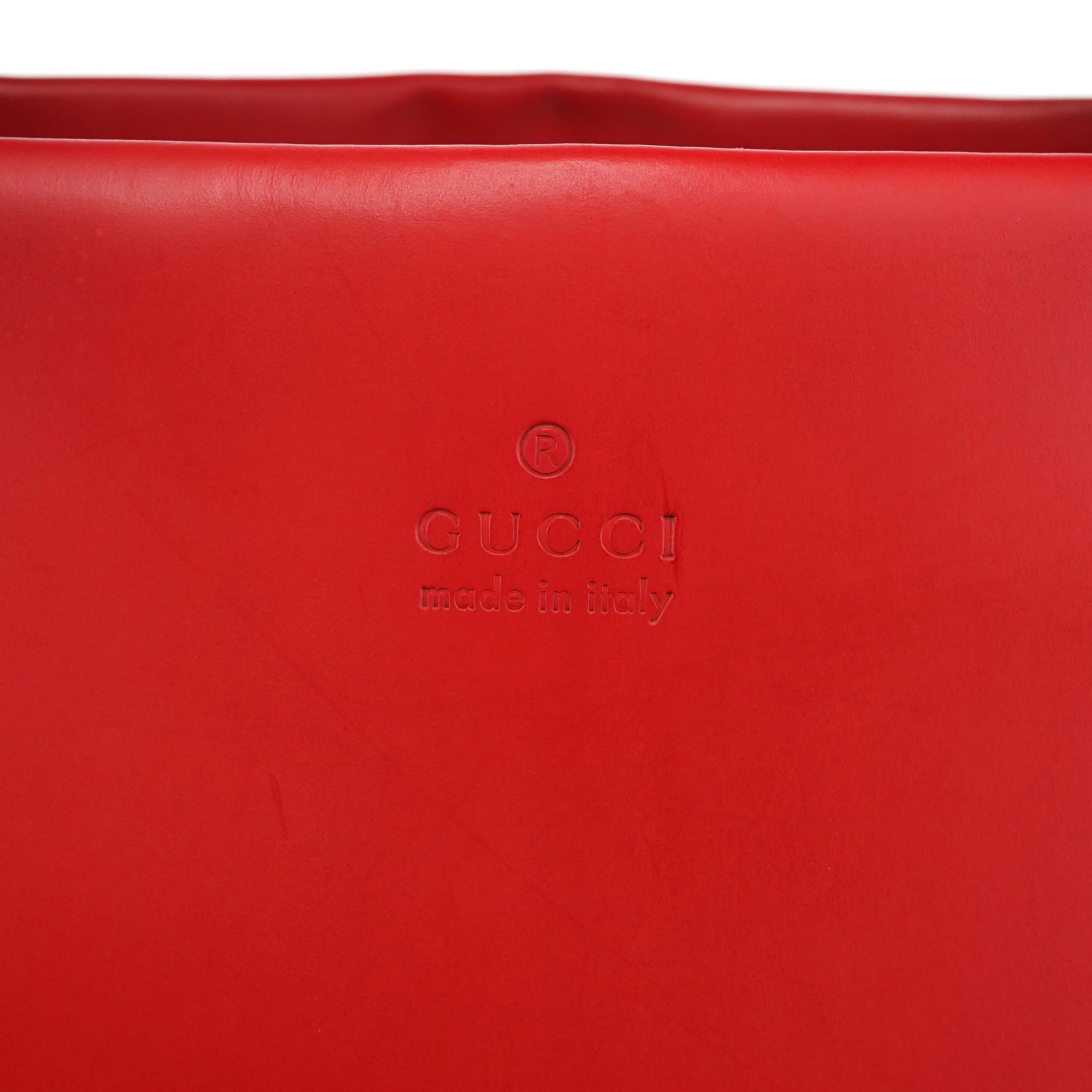 Matte Red Leather Bamboo 2-Way Tote Bag