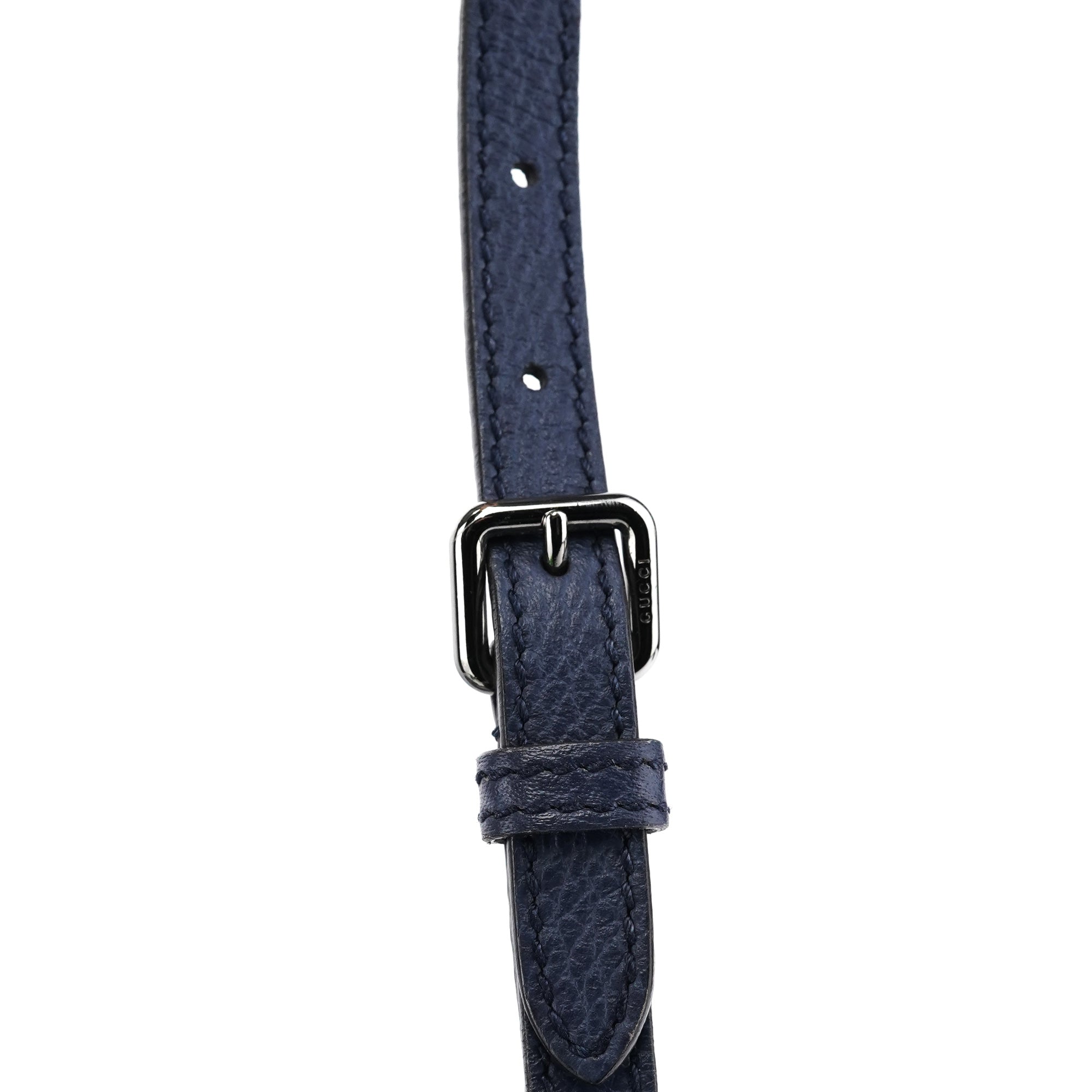 Navy Blue Leather 2-Way Tote Bag
