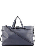 Navy Blue Leather 2-Way Tote Bag