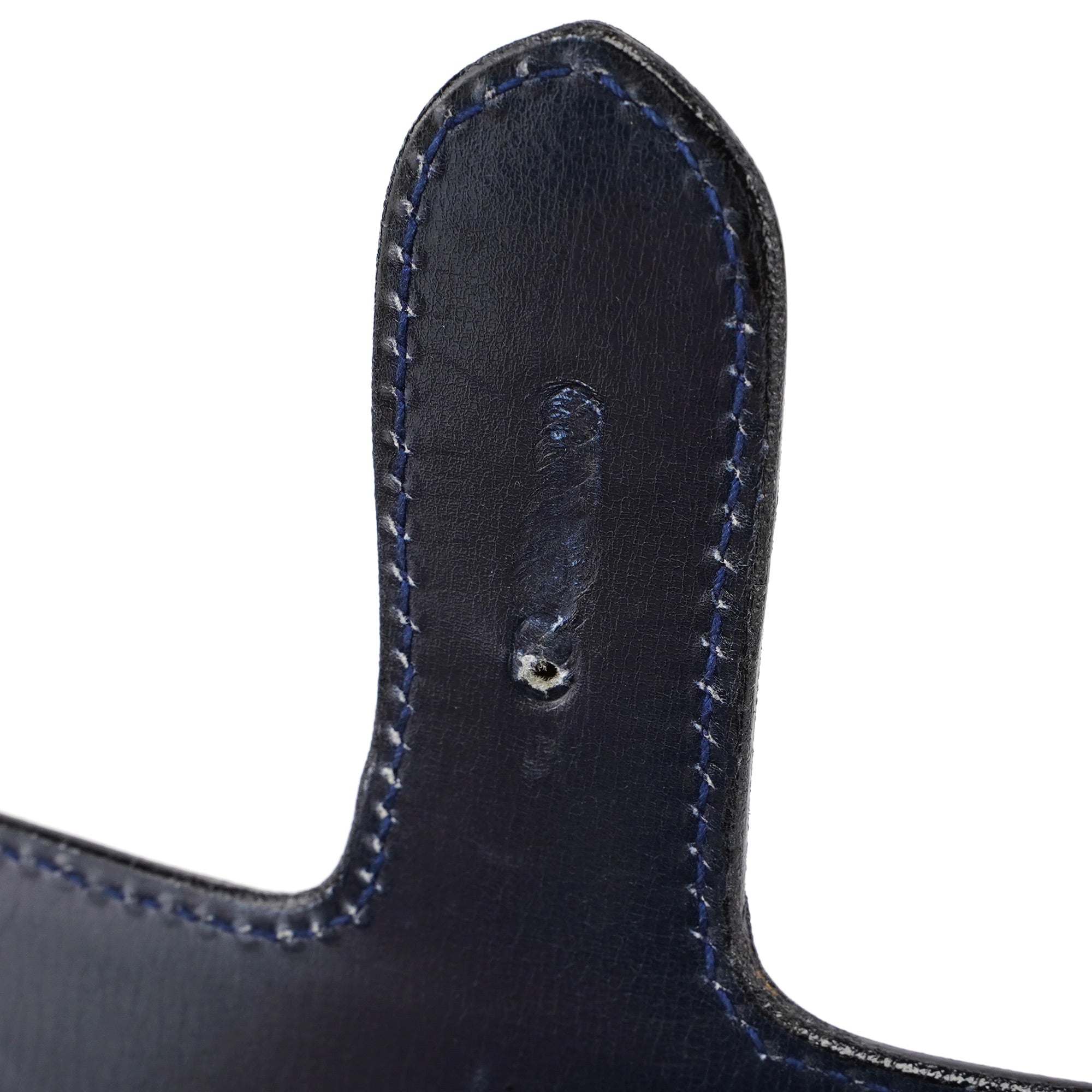 Navy Calfskin Square G Top Handle Bag