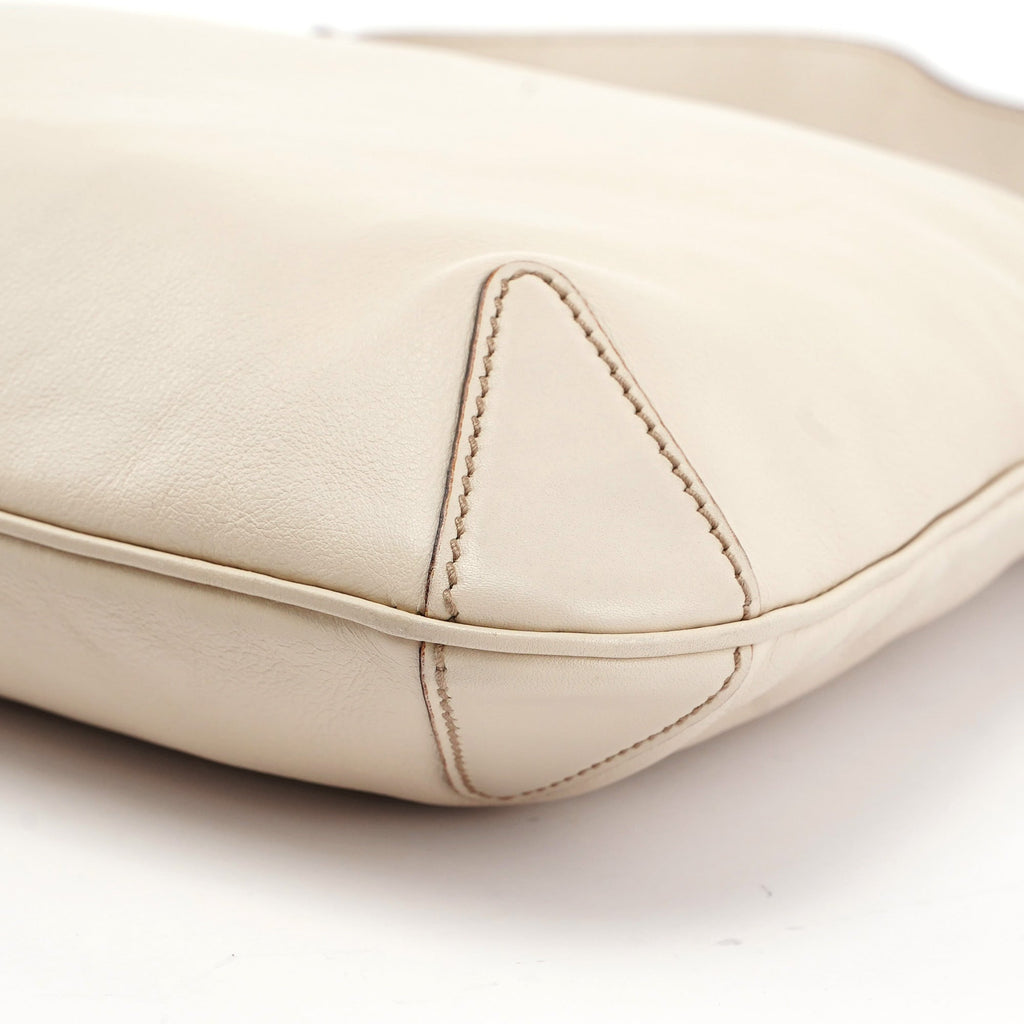 Off-White Calfskin Horsebit Shoulder Bag