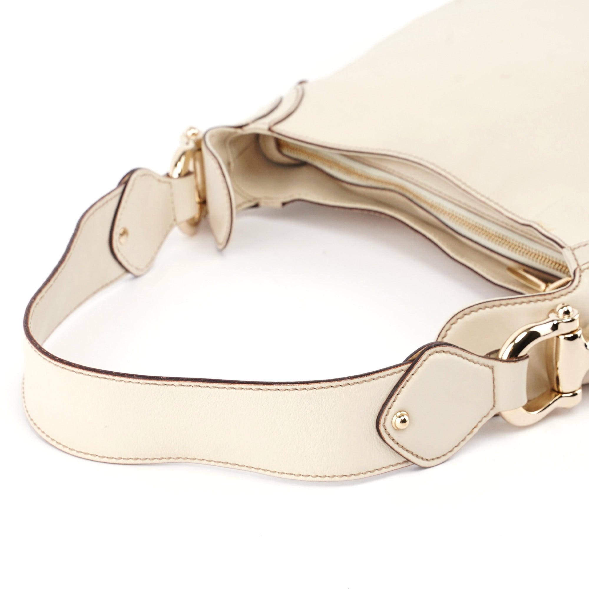 Off-White Calfskin Horsebit Shoulder Bag