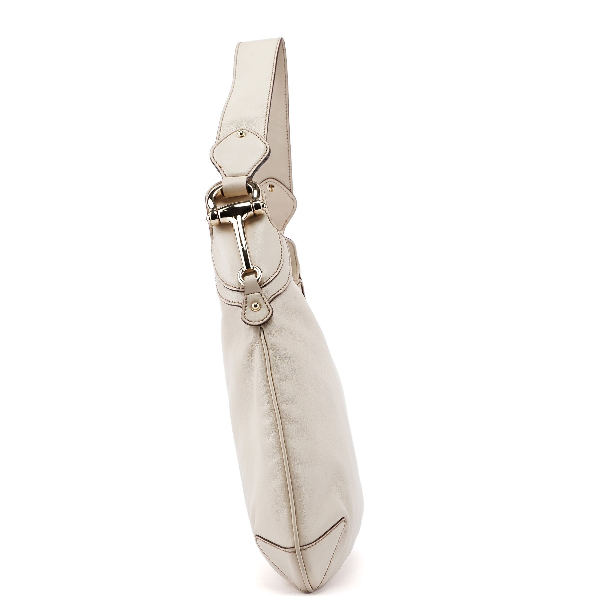 Off-White Calfskin Horsebit Shoulder Bag