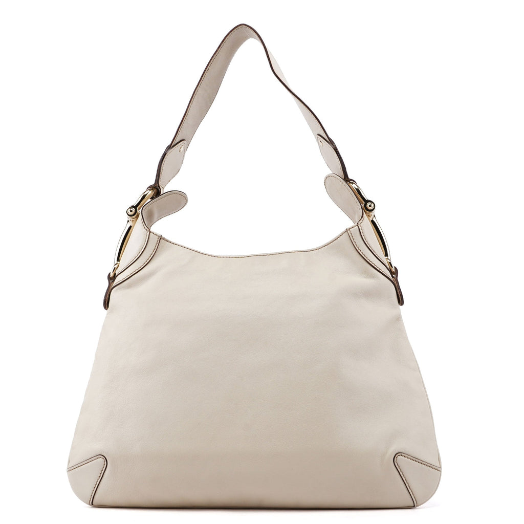 Off-White Calfskin Horsebit Shoulder Bag