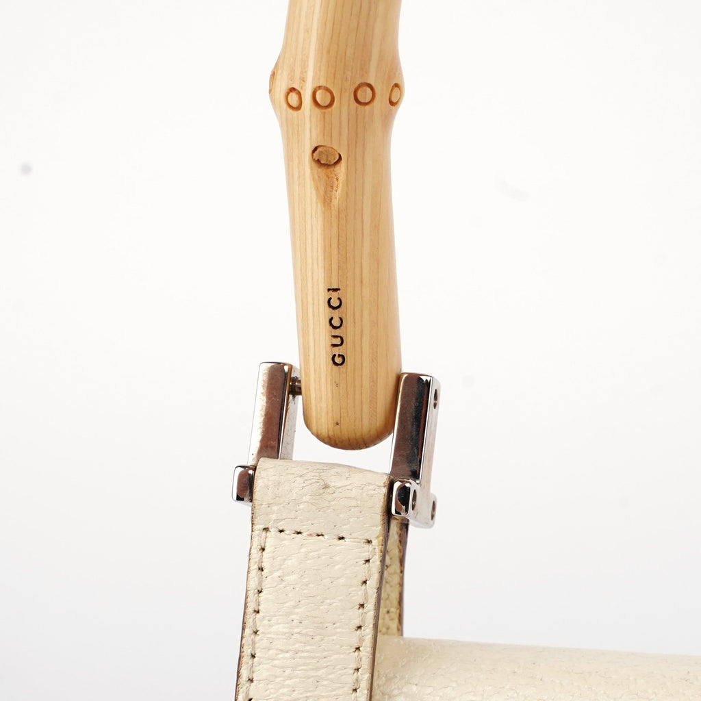 Off-White Leather Bamboo Shoulder Bag