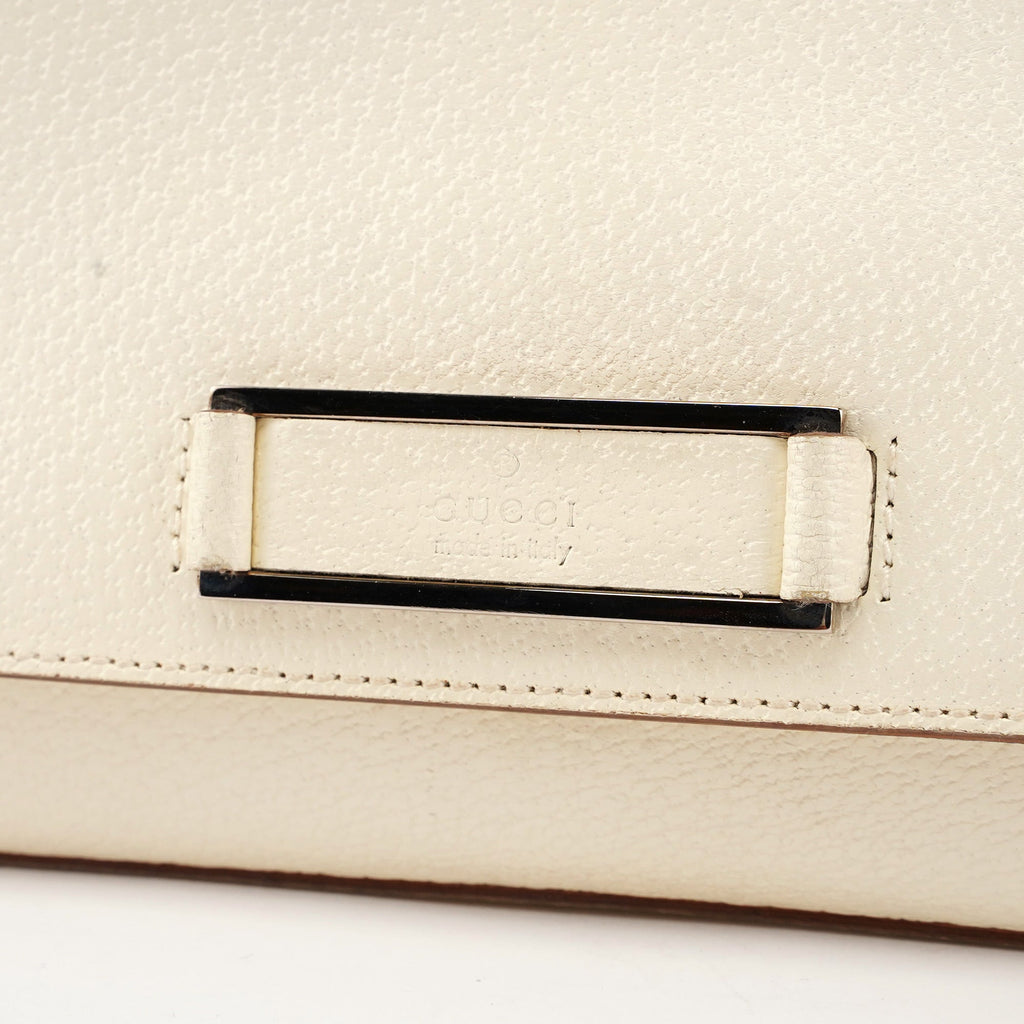 Off-White Leather Bamboo Shoulder Bag