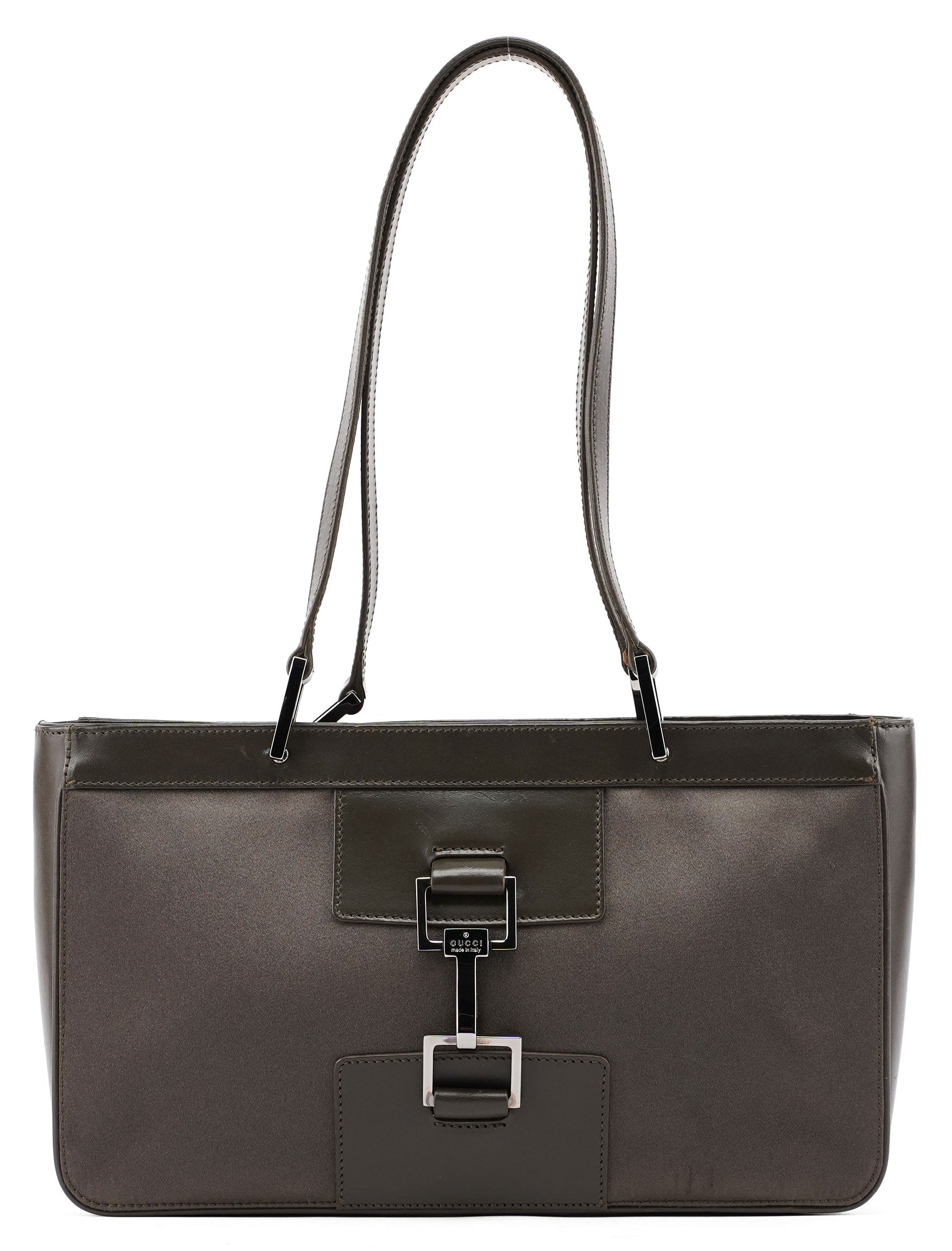 Olive Green Satin Jackie Tote