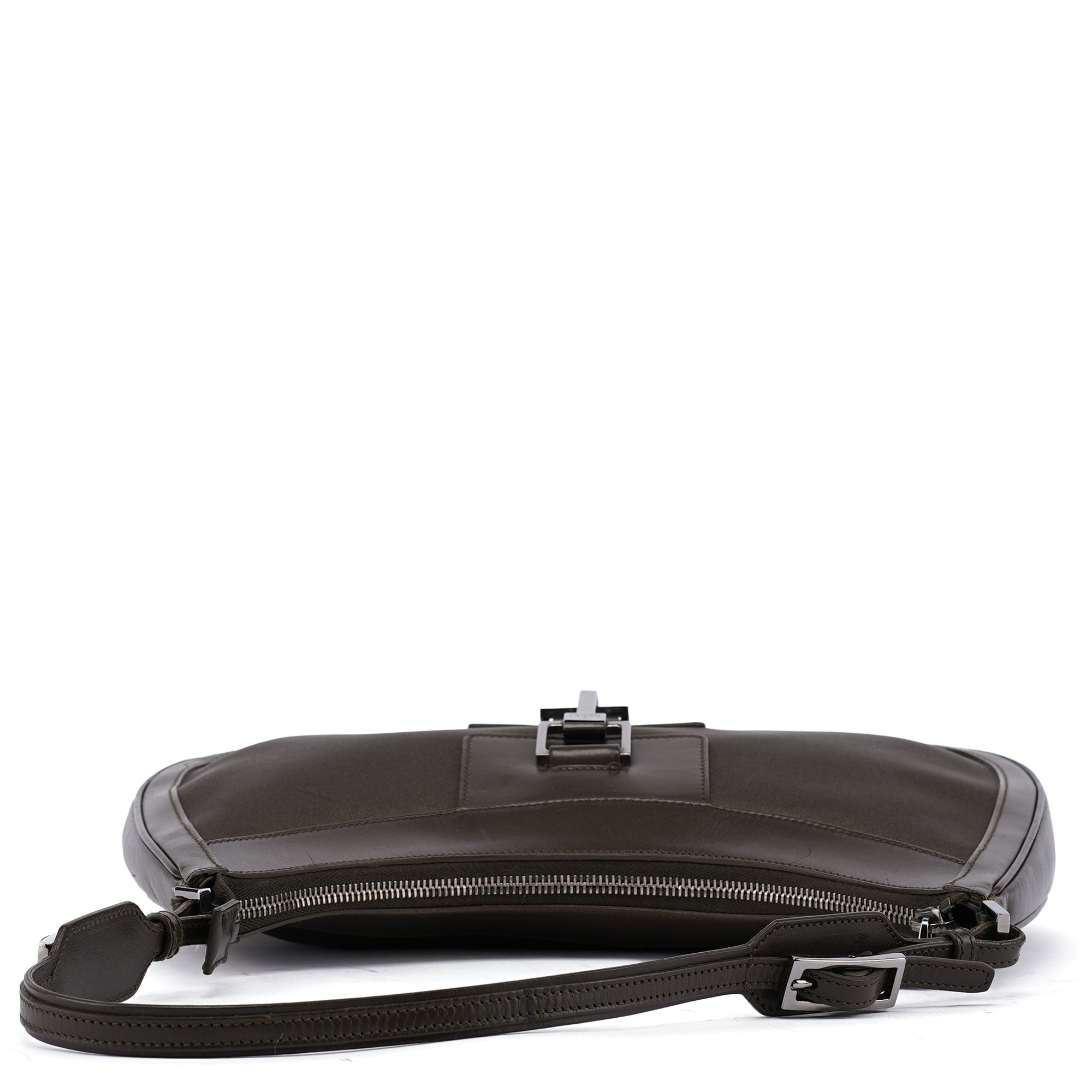 Olive Satin Jackie Shoulder Bag