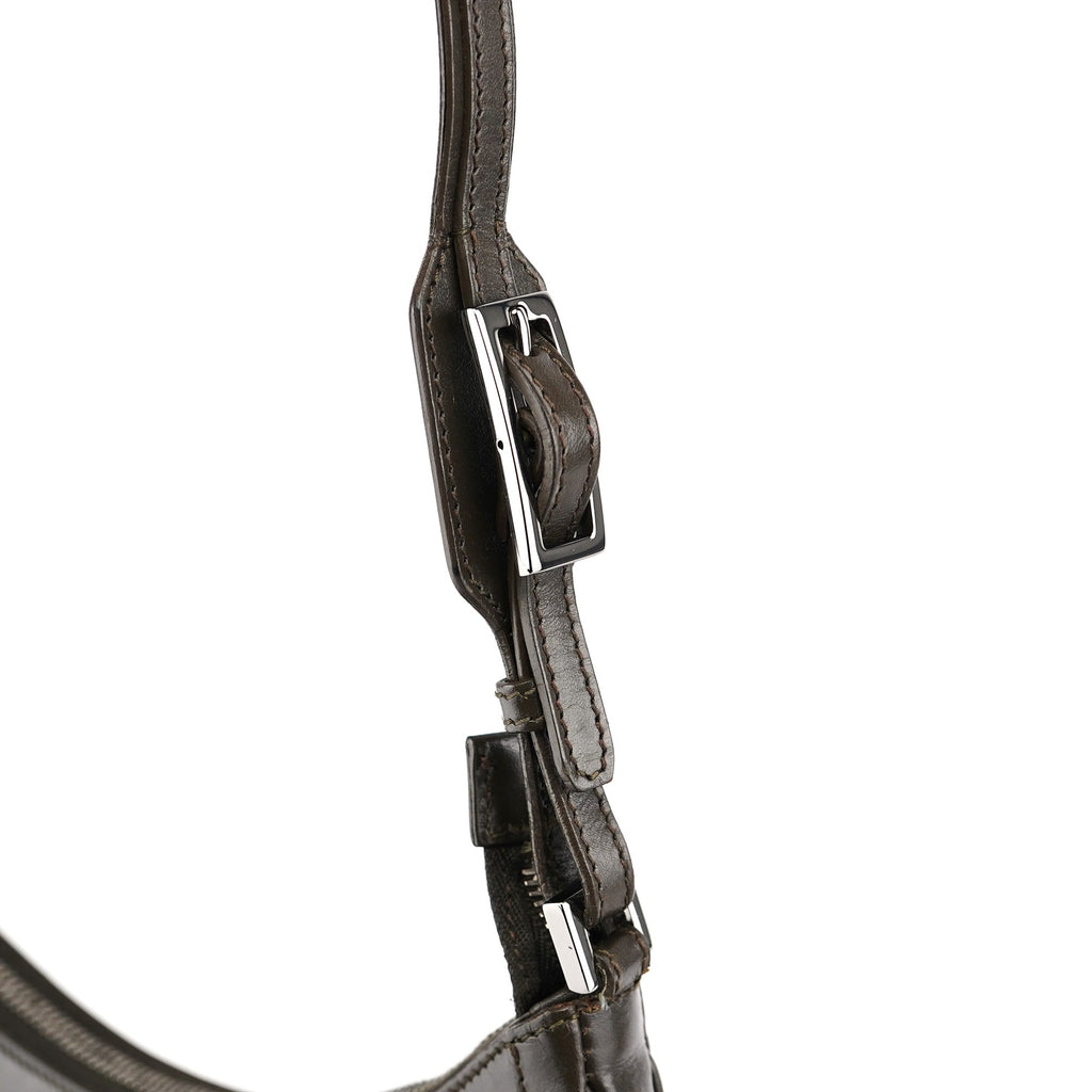 Olive Satin Jackie Shoulder Bag