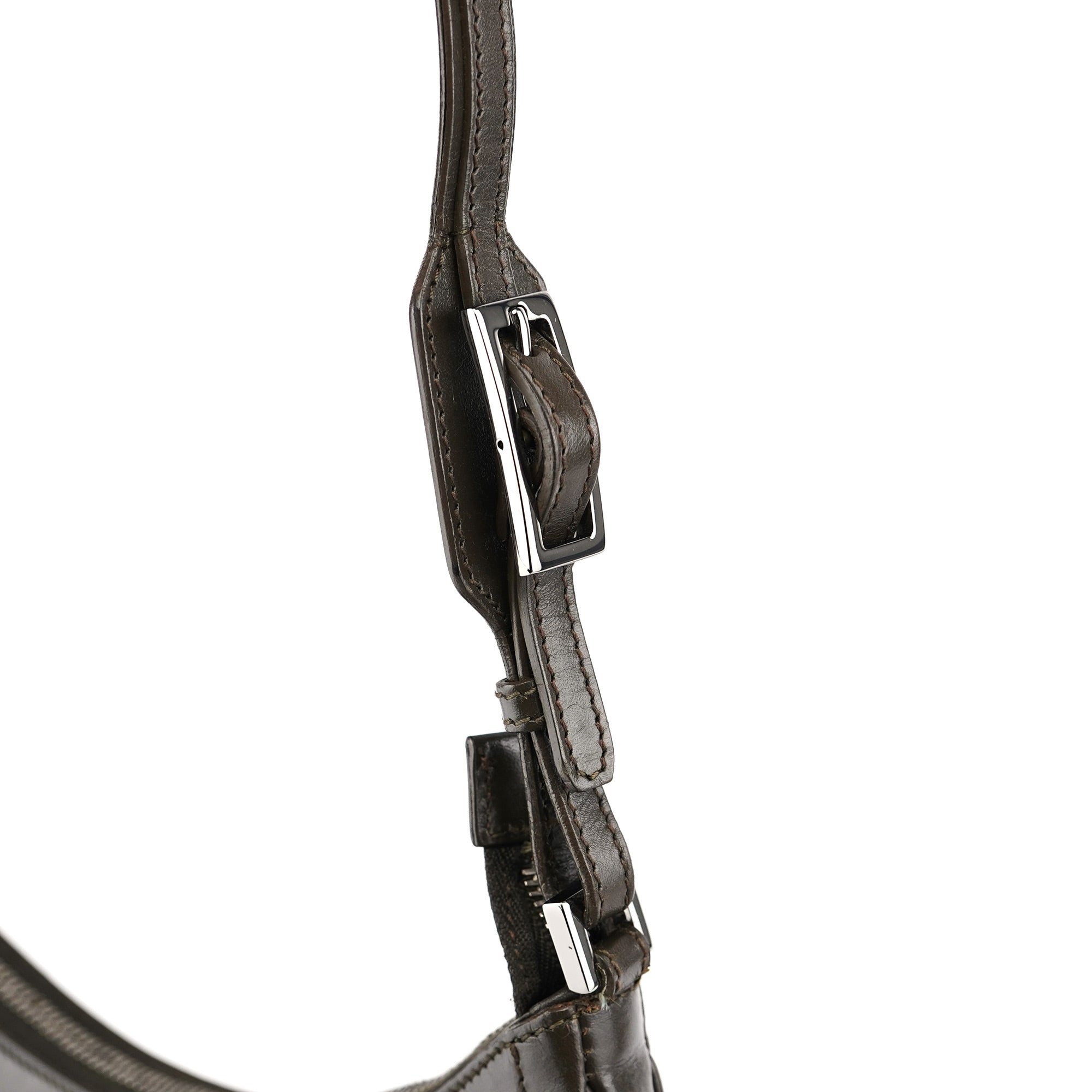 Olive Satin Jackie Shoulder Bag