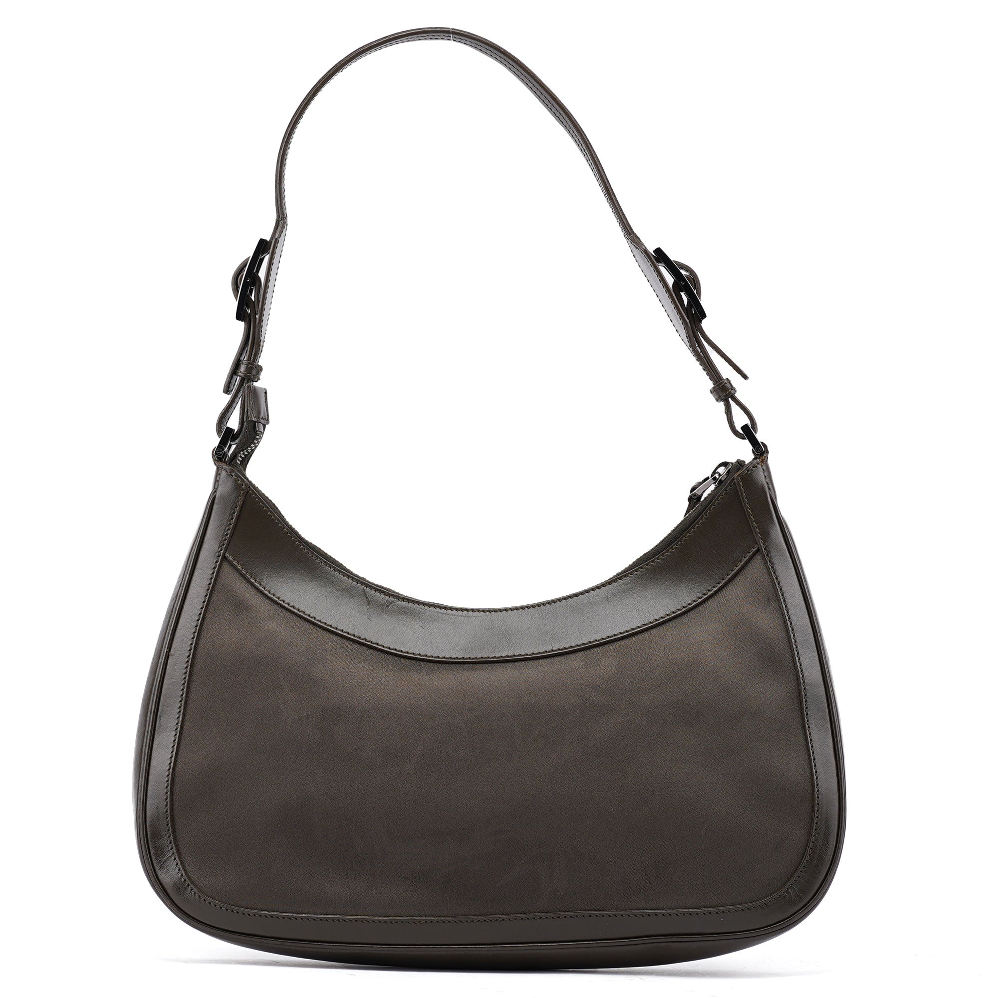 Olive Satin Jackie Shoulder Bag