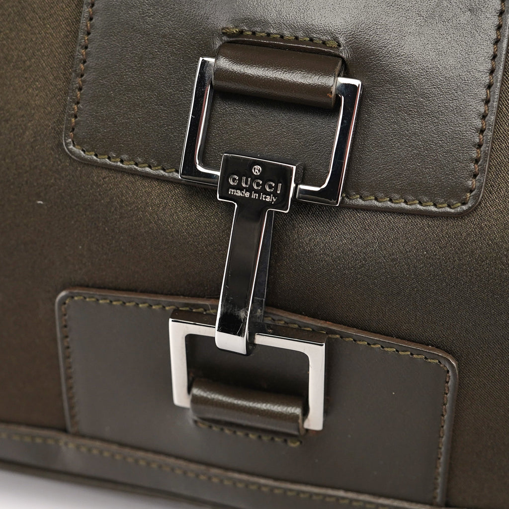 Olive Satin Jackie Shoulder Bag