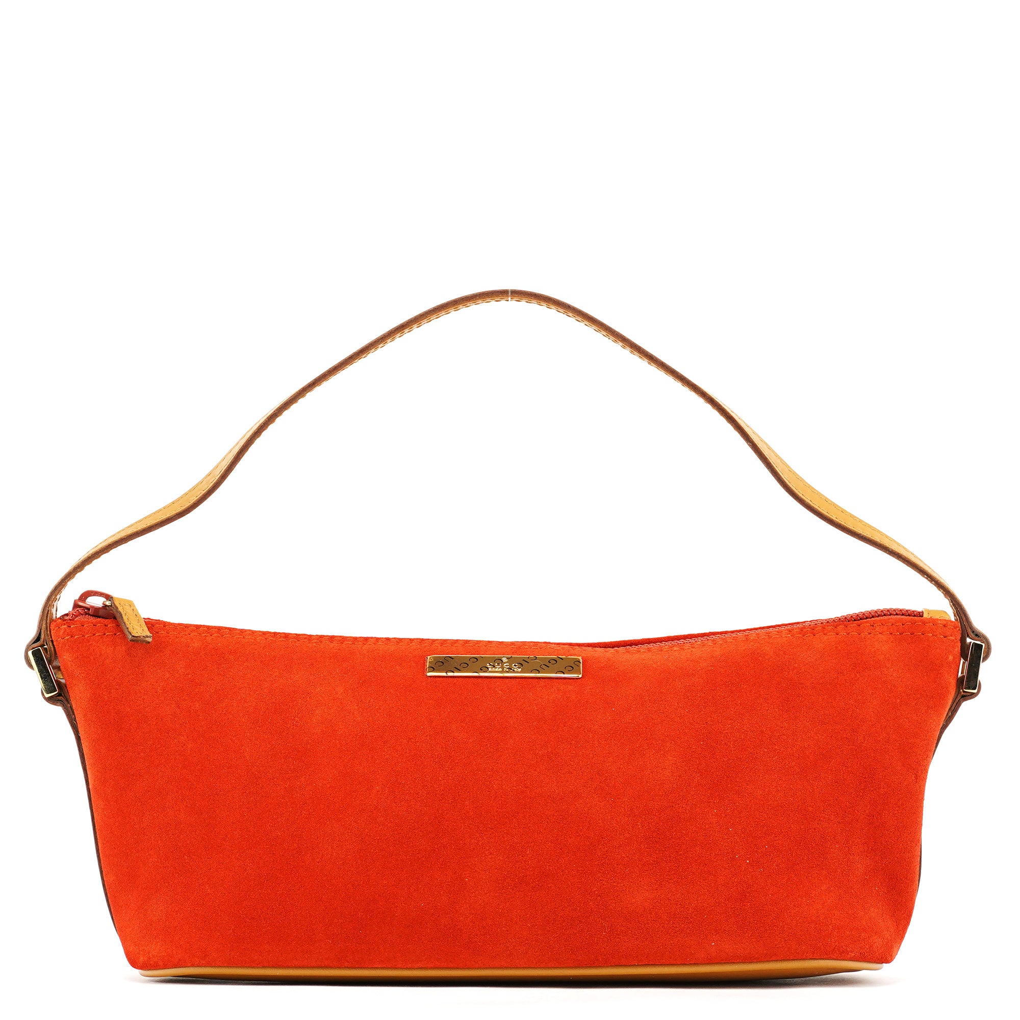 Orange Suede Boat Pochette