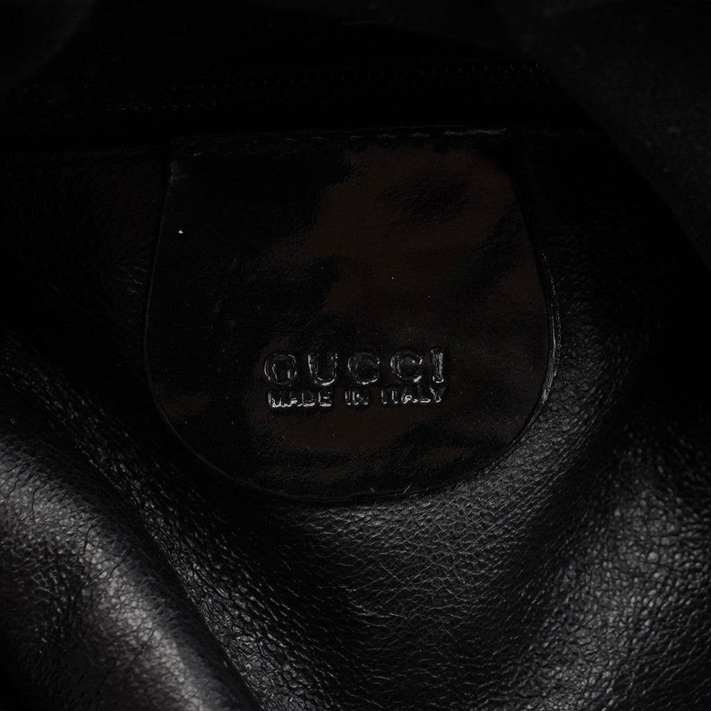 Patent Leather Quilted Bamboo Buckle Bag