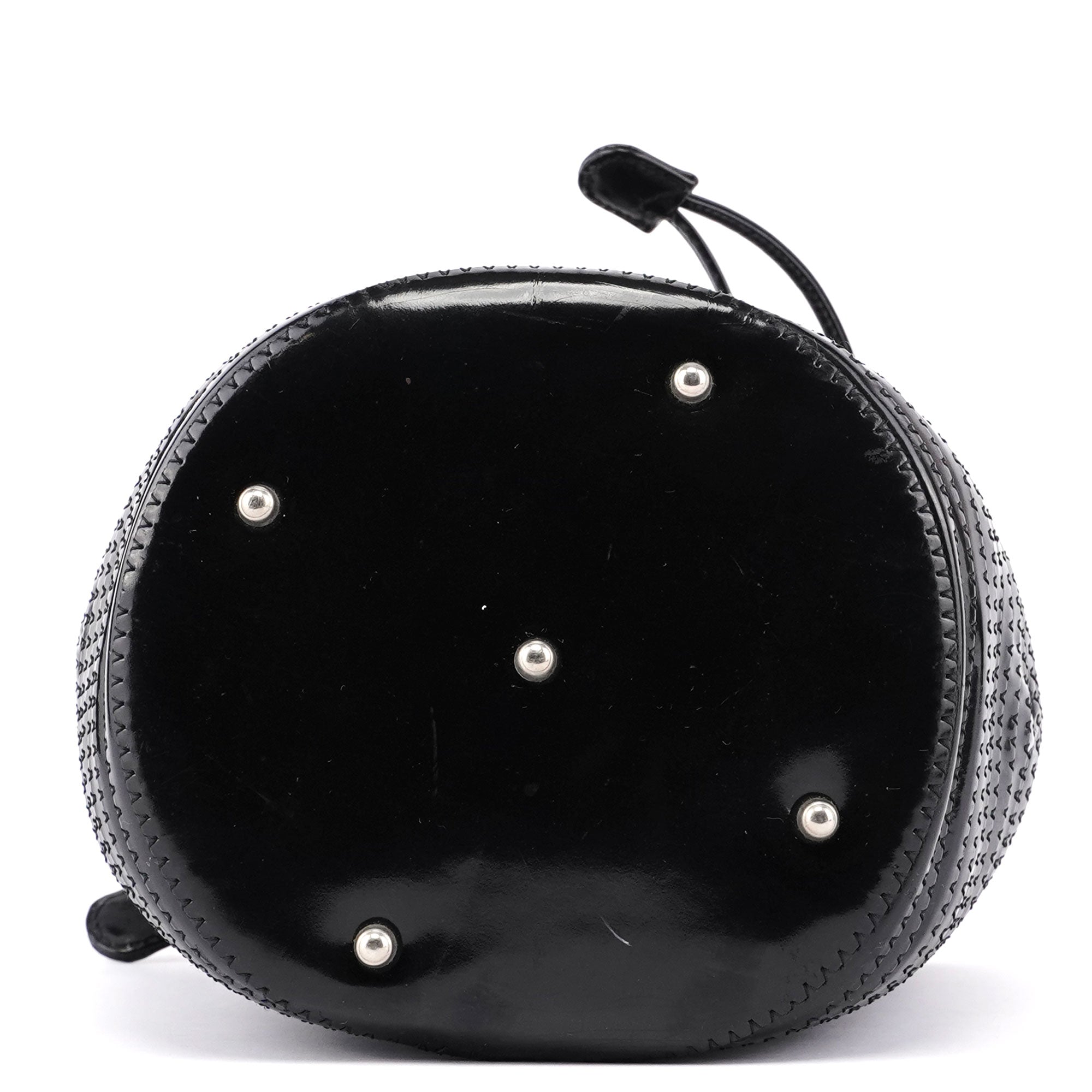 Patent Leather Quilted Bamboo Buckle Bag